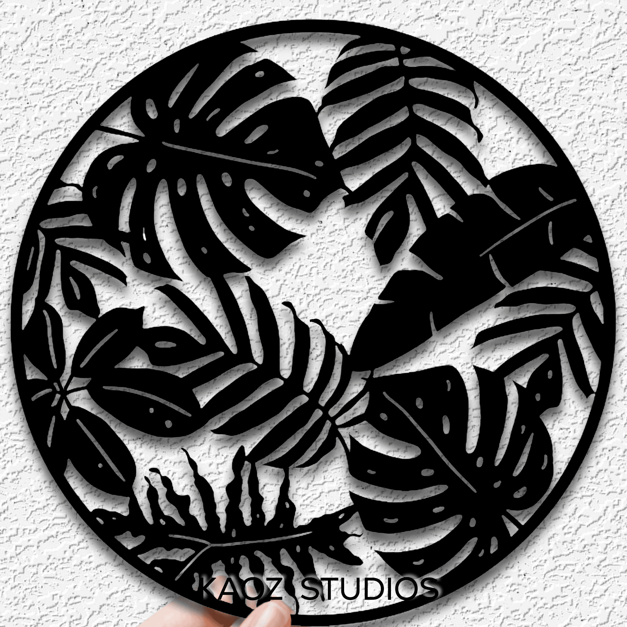 tropical leaves wall art jungle decor plant decoration 3d model