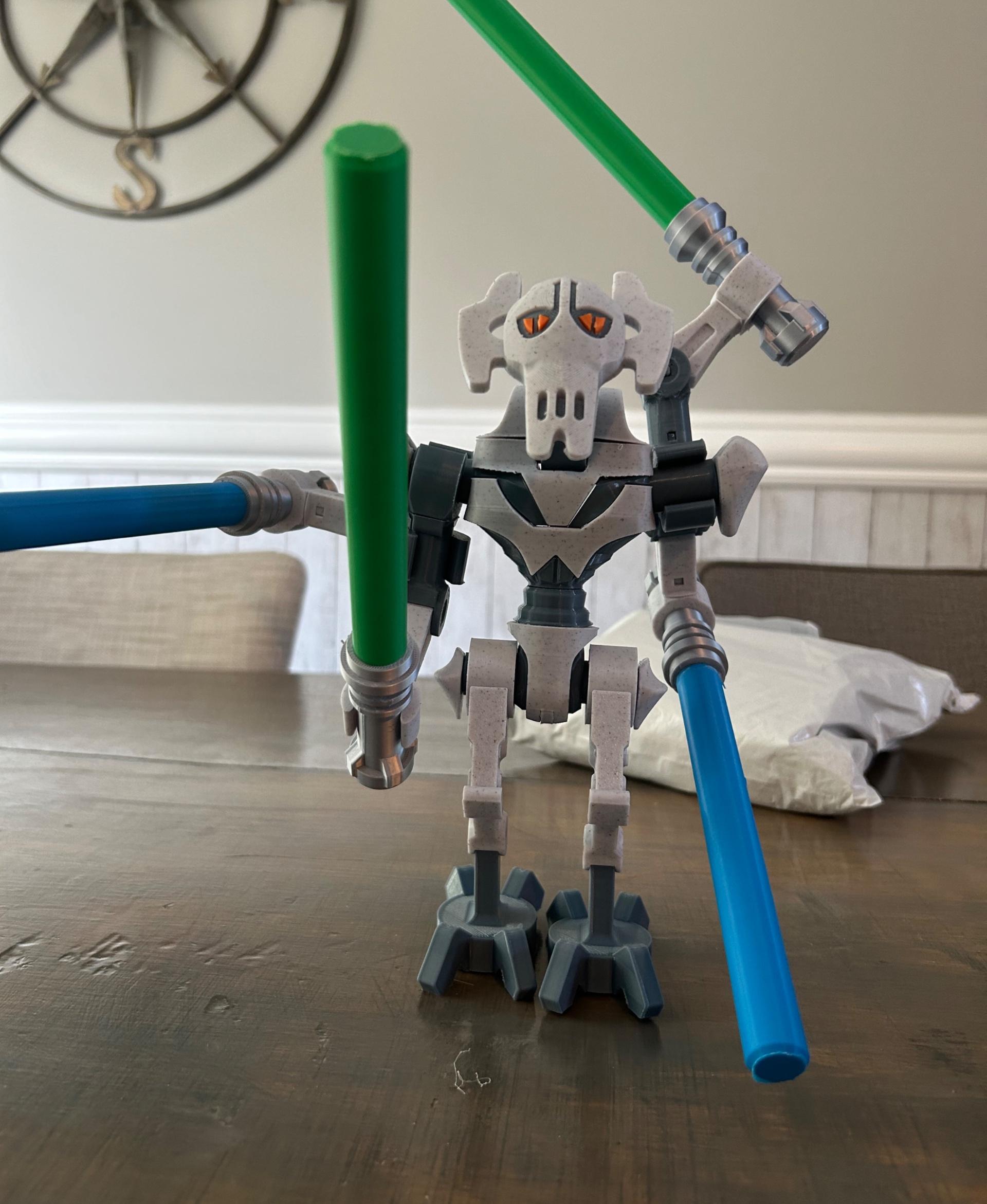 General Grievous (6:1 LEGO-inspired brick figure, NO MMU/AMS, NO supports, NO glue) - He is a beast! - 3d model