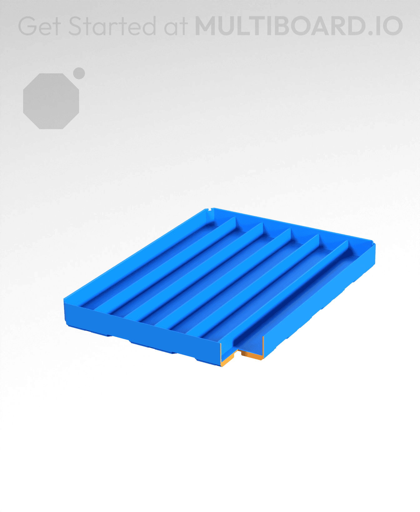 3x4x0.5 - Double Divided Bin - Multibin Insert 3d model