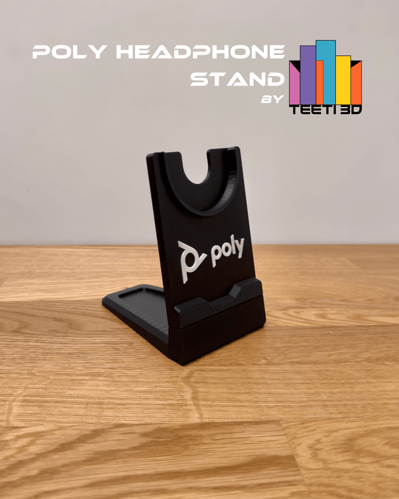 Poly Headphones stand 3d model