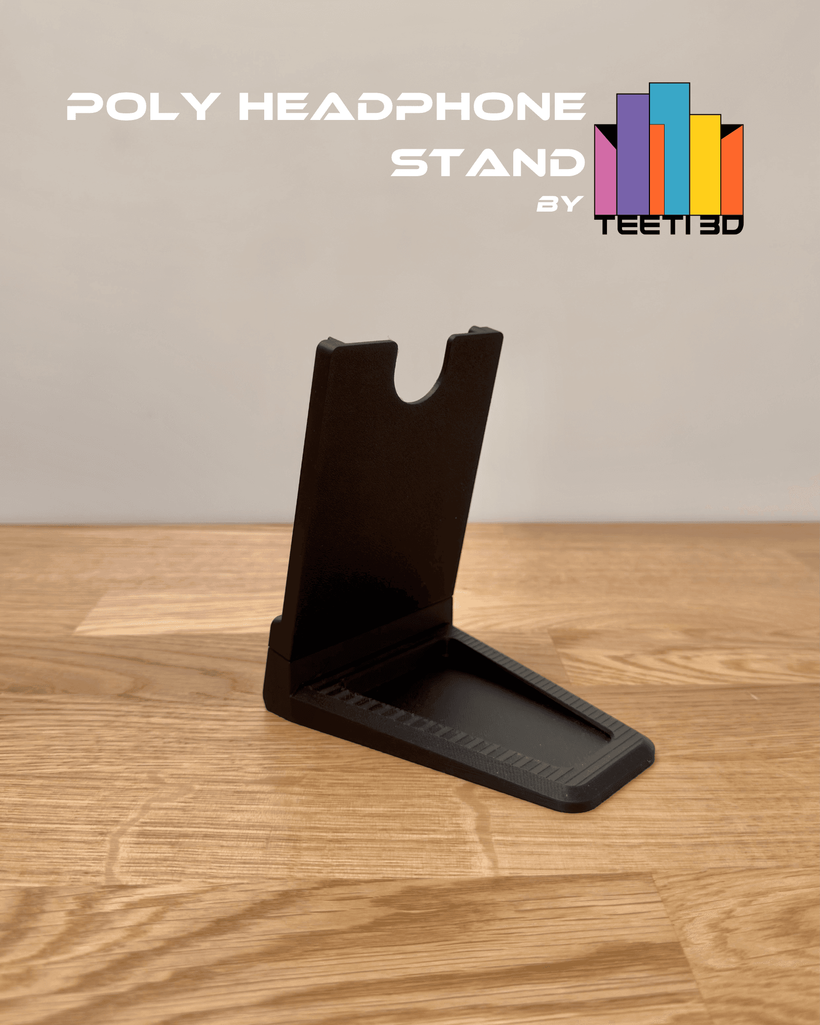 Poly Headphones stand 3d model