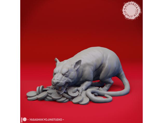 Maks the Giant Rat - Tabletop Miniature 3d model