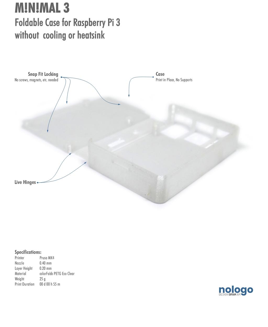 M!N!MAL 3 - Raspberry Pi 3 Case 3d model