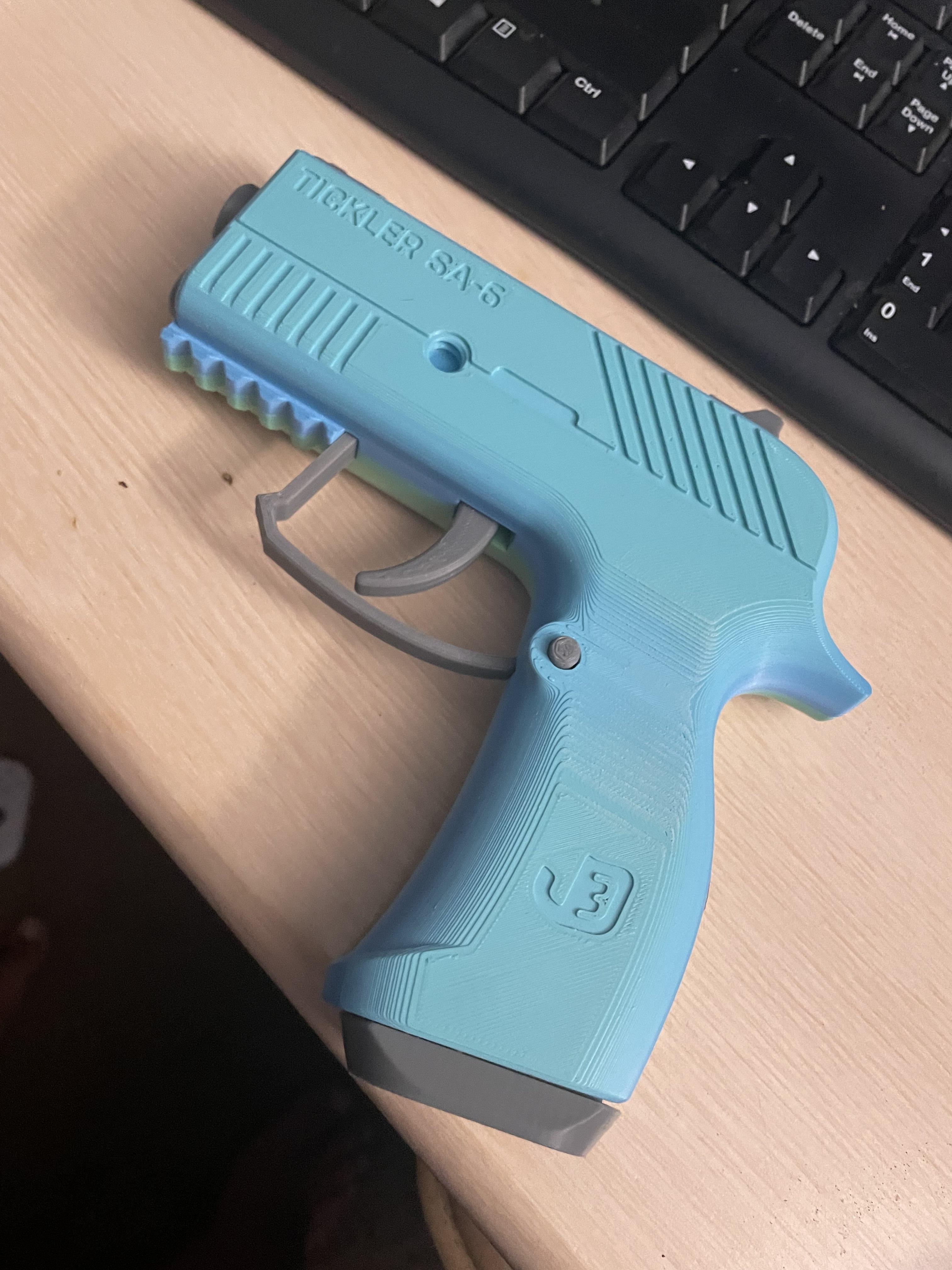 Tickler SA-6 — Fully 3D-printable semi-automatic airsoft pistol 3d model