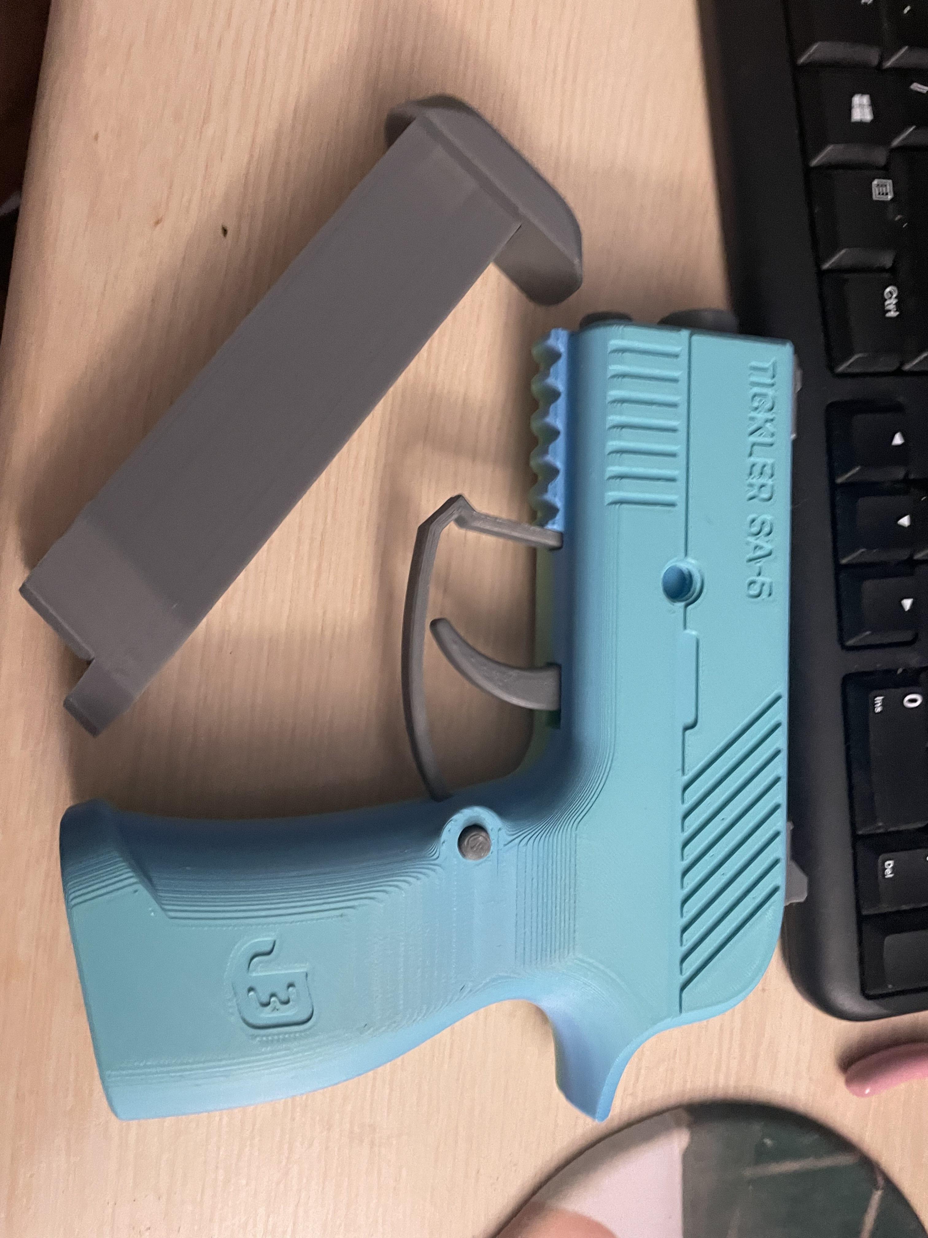 Tickler SA-6 — Fully 3D-printable semi-automatic airsoft pistol 3d model