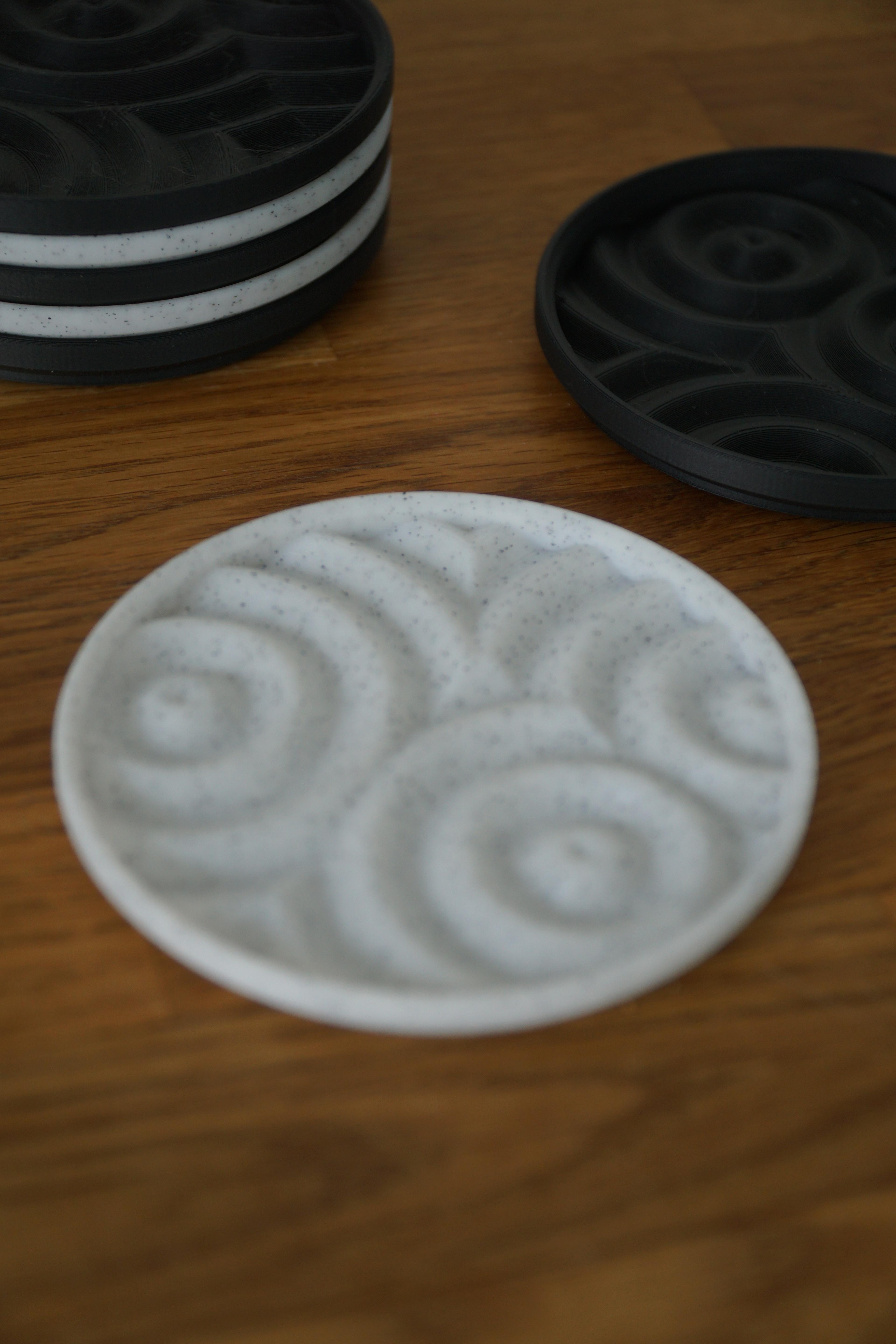 Ripple Pattern Coasters | 2 sizes | 12 Variations | 3D Print STL File Digital Download | Stackable C 3d model