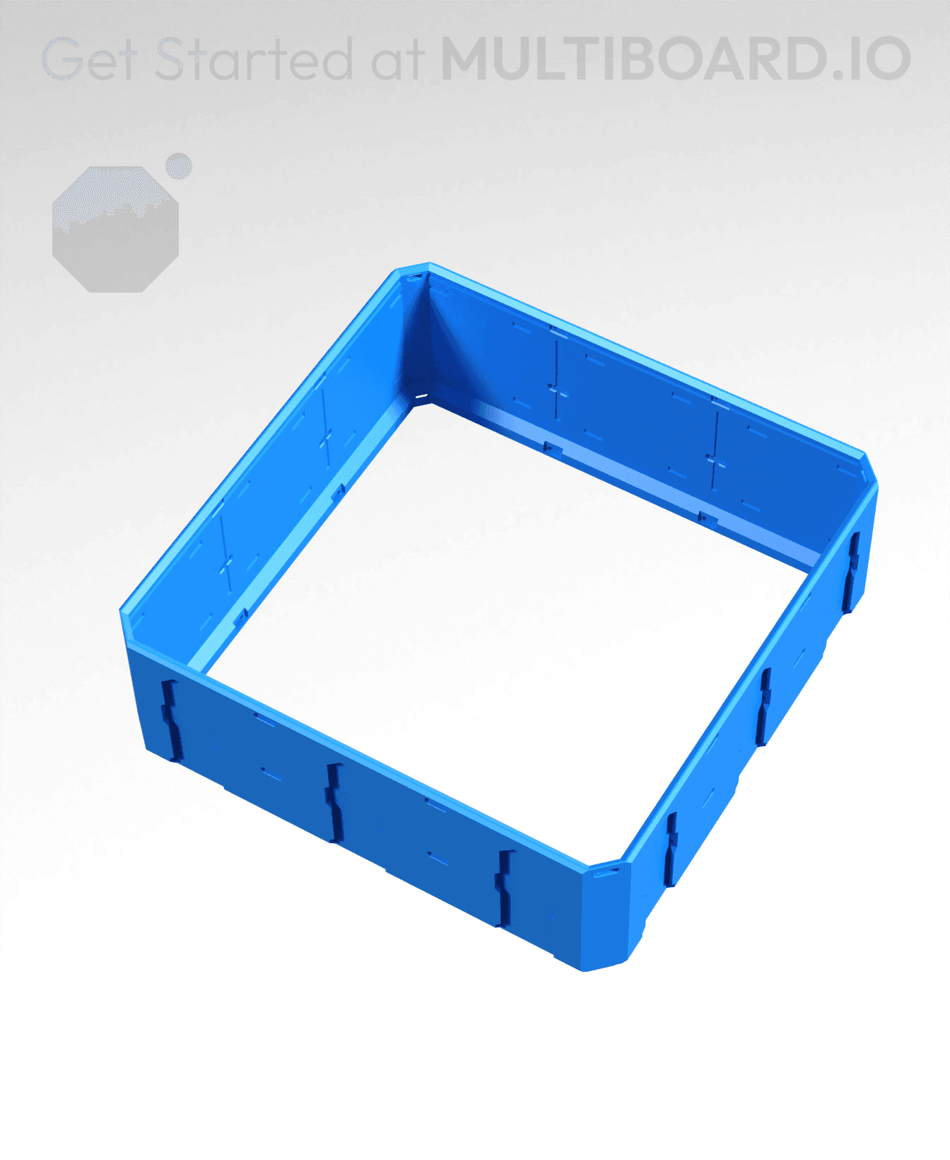 3x3x1 - Topped Multipoint Rail - Standard Click-In Multibin Shell Extension 3d model