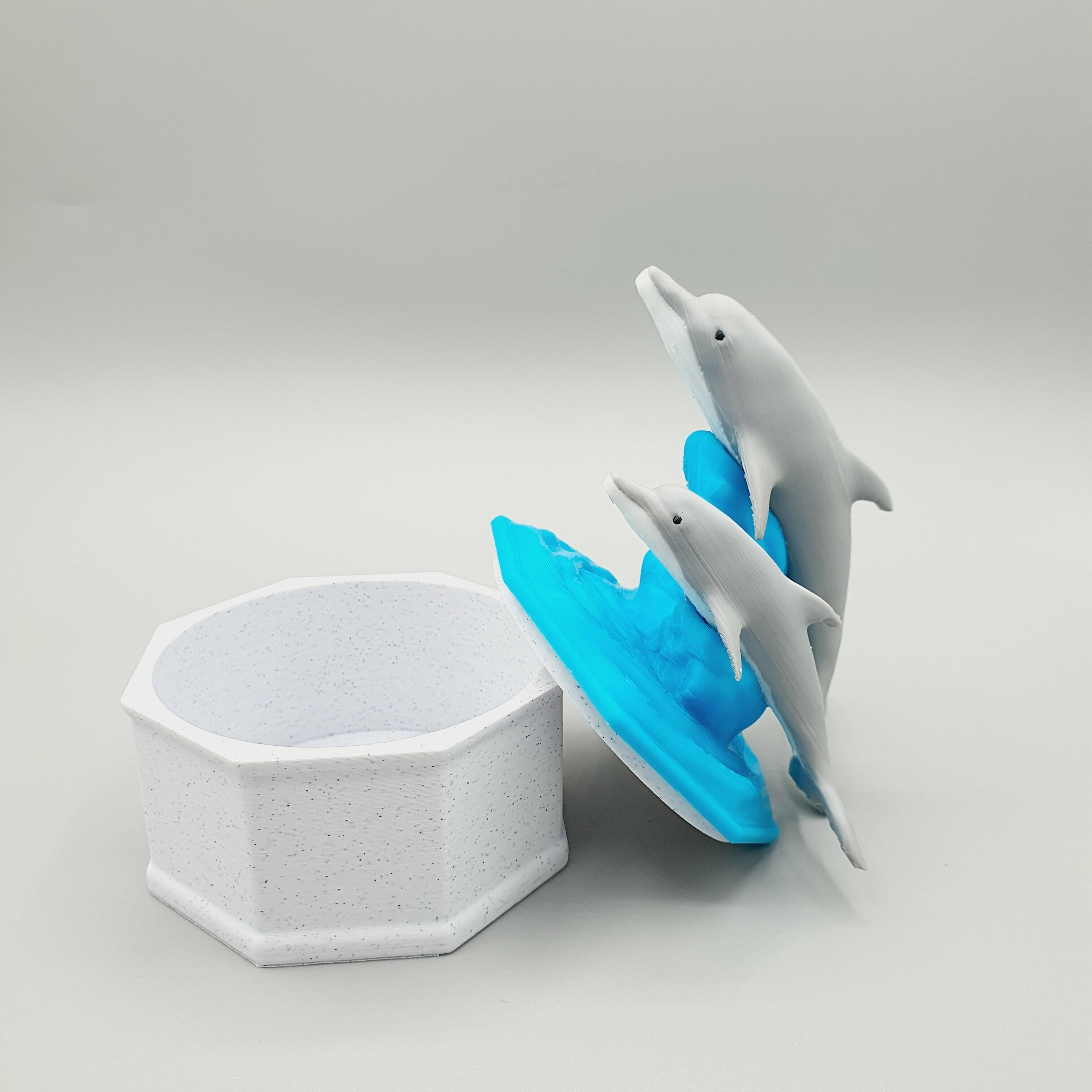 DOLPHIN BOX CONTAINER WITH LID 3d model