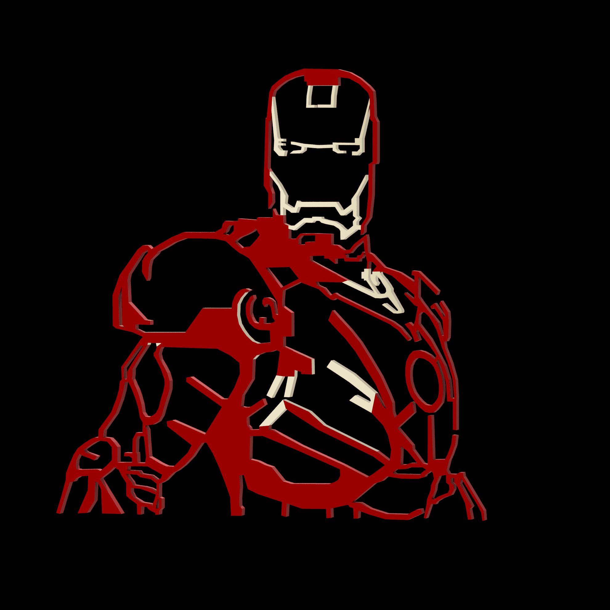 Iron Man Silhouette Wall Art 3d model