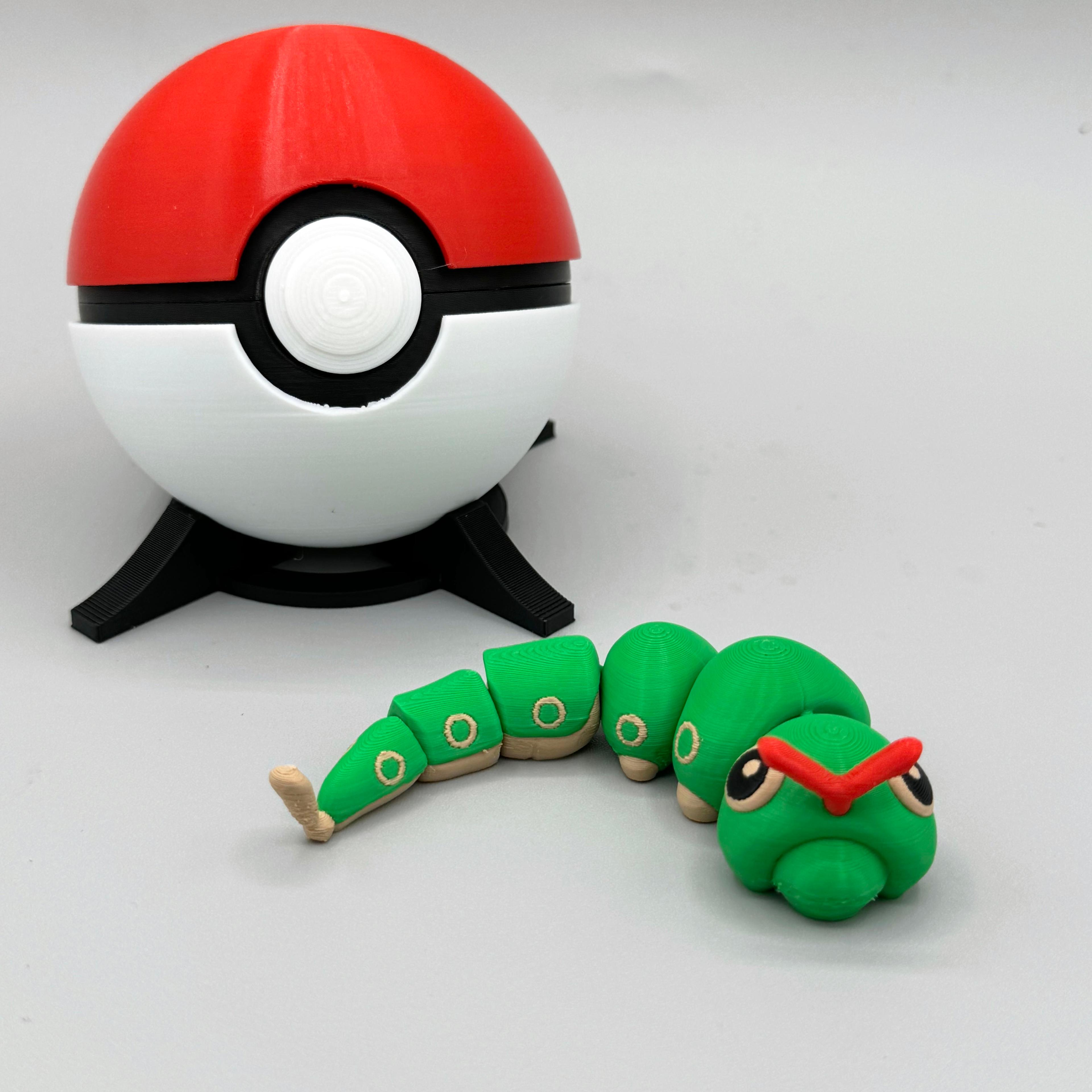 Caterpie Pokemon Articulating - Print in Place 3d model