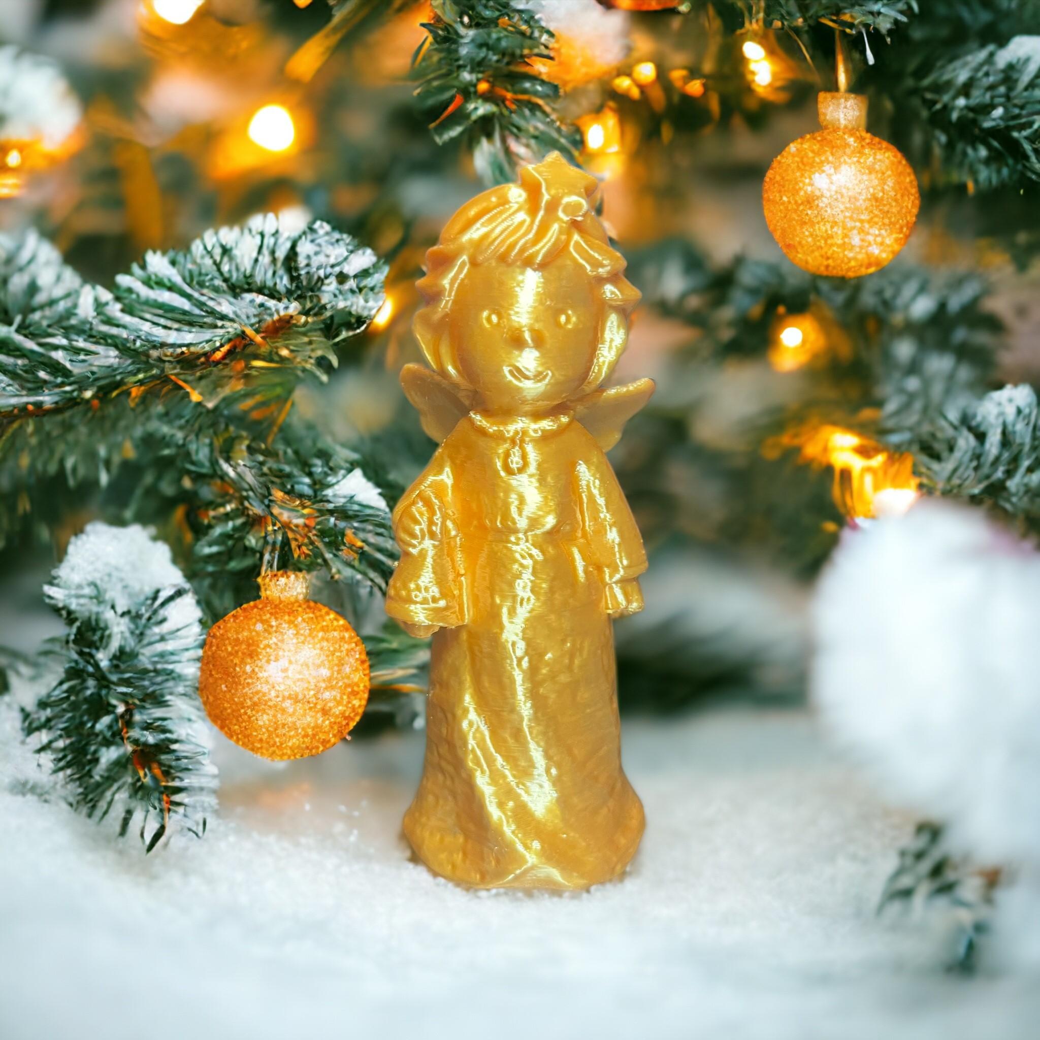 christmas angel with tree 3d model