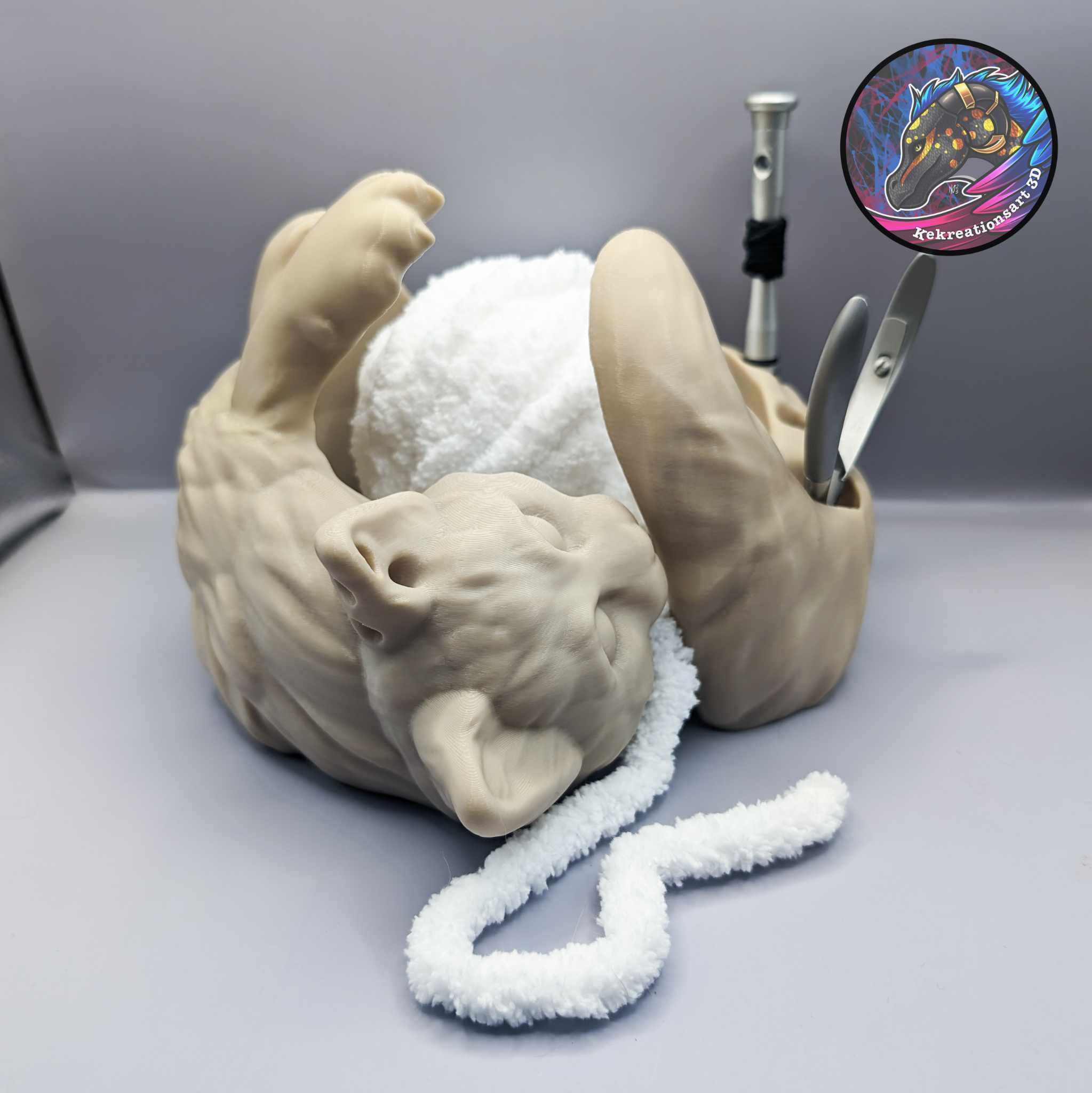 Playful Cat Yarn Bowl 3d model