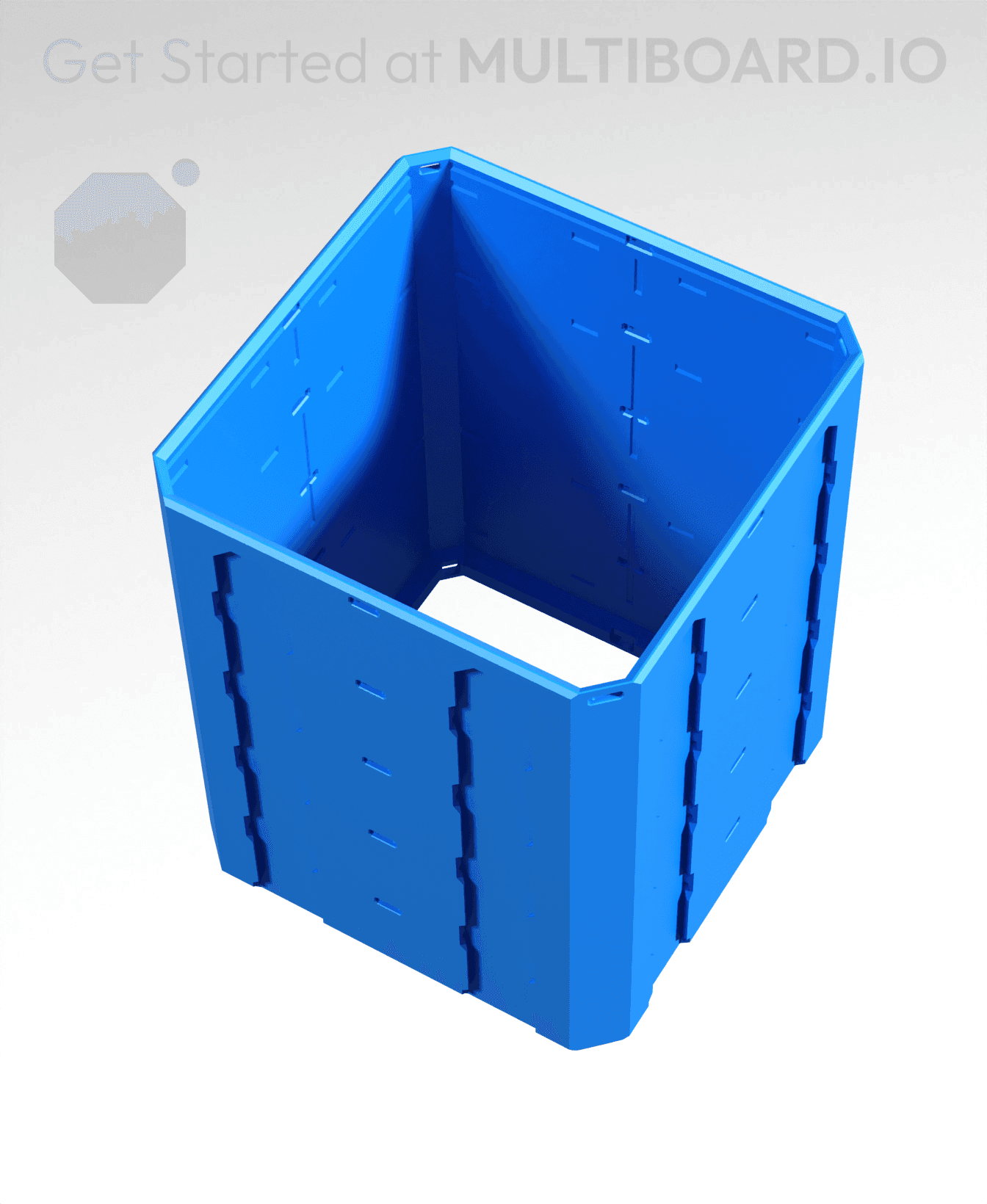 2x2x2.5 - Topped Multipoint Rail - Standard Click-In Multibin Shell Extension 3d model