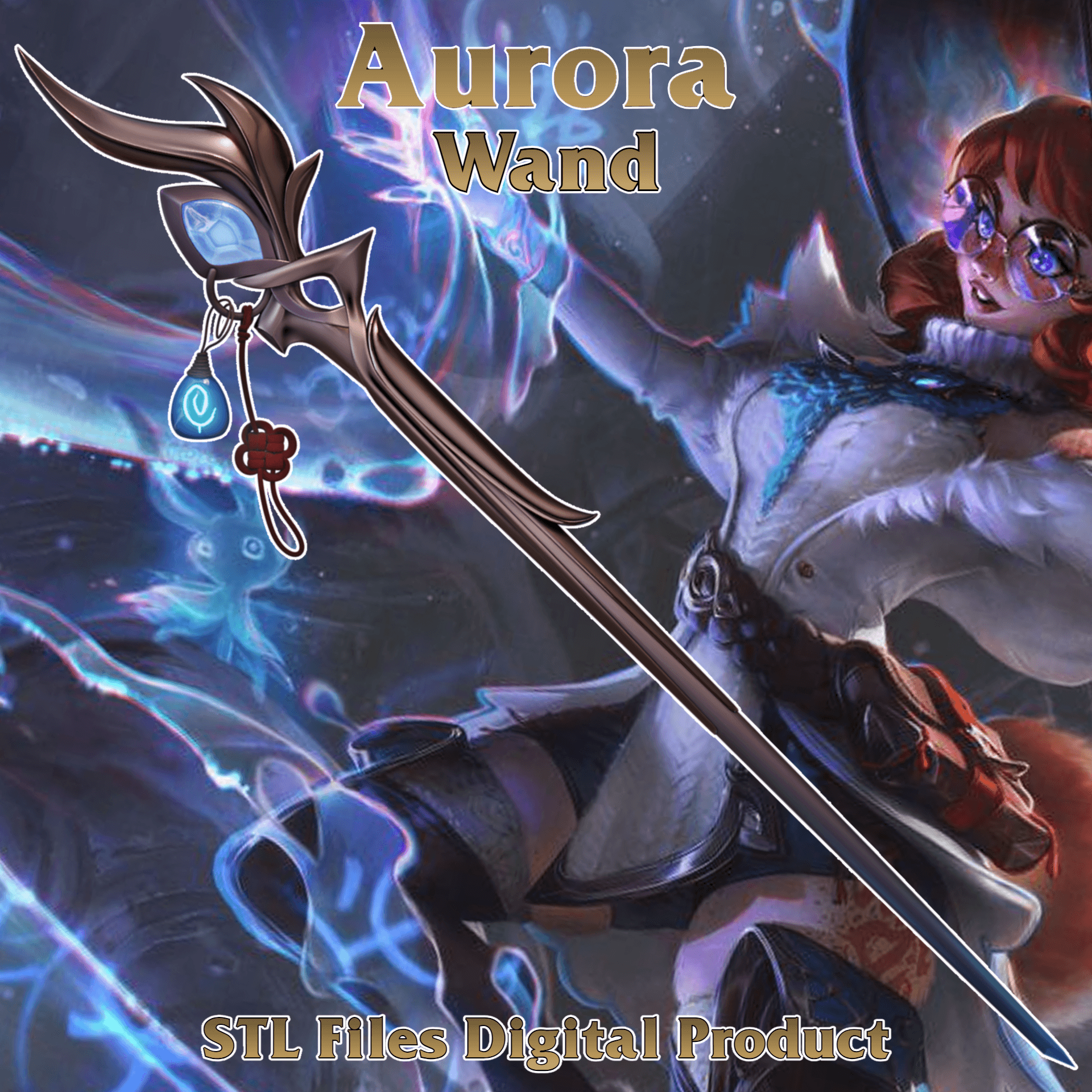 Aurora Wand League of Legends Cosplay Prop  3d model