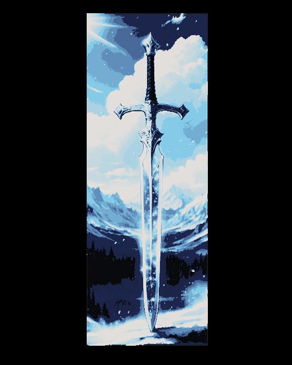 Excalibur or another magical weapon on display - set of 3 bookmarks 3d model