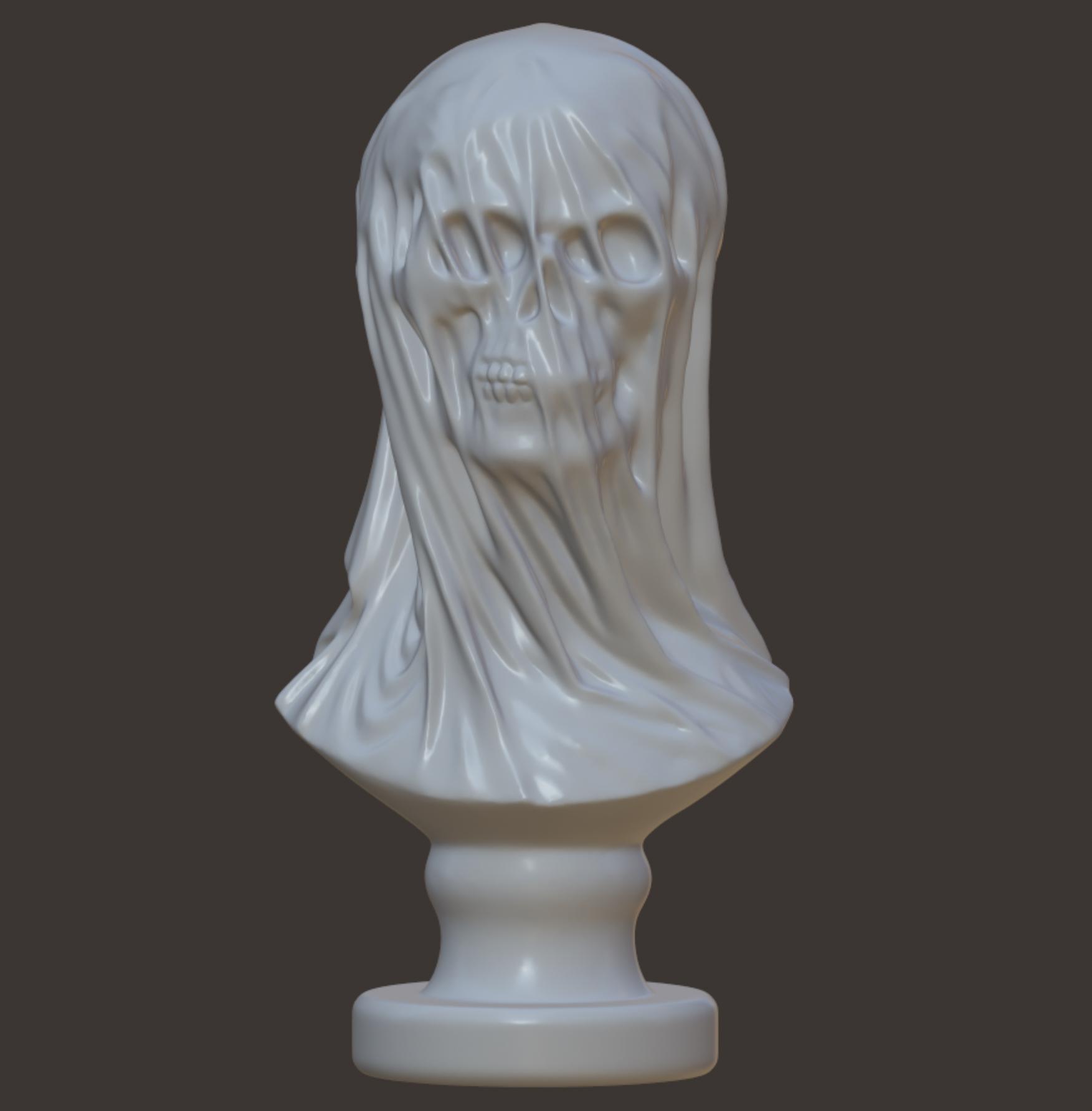 Draped Skull Bust (Pre Supported) Free for Limited Time 3d model