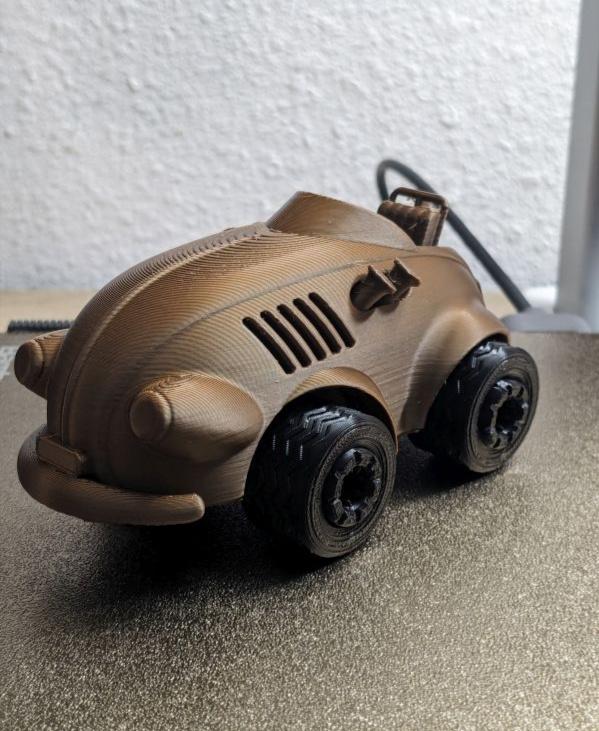 CUTE 50S SPORT CAR TOY - EASY ASSEMBLY WITH CLIPS - Printed on an A1 Mini. - 3d model