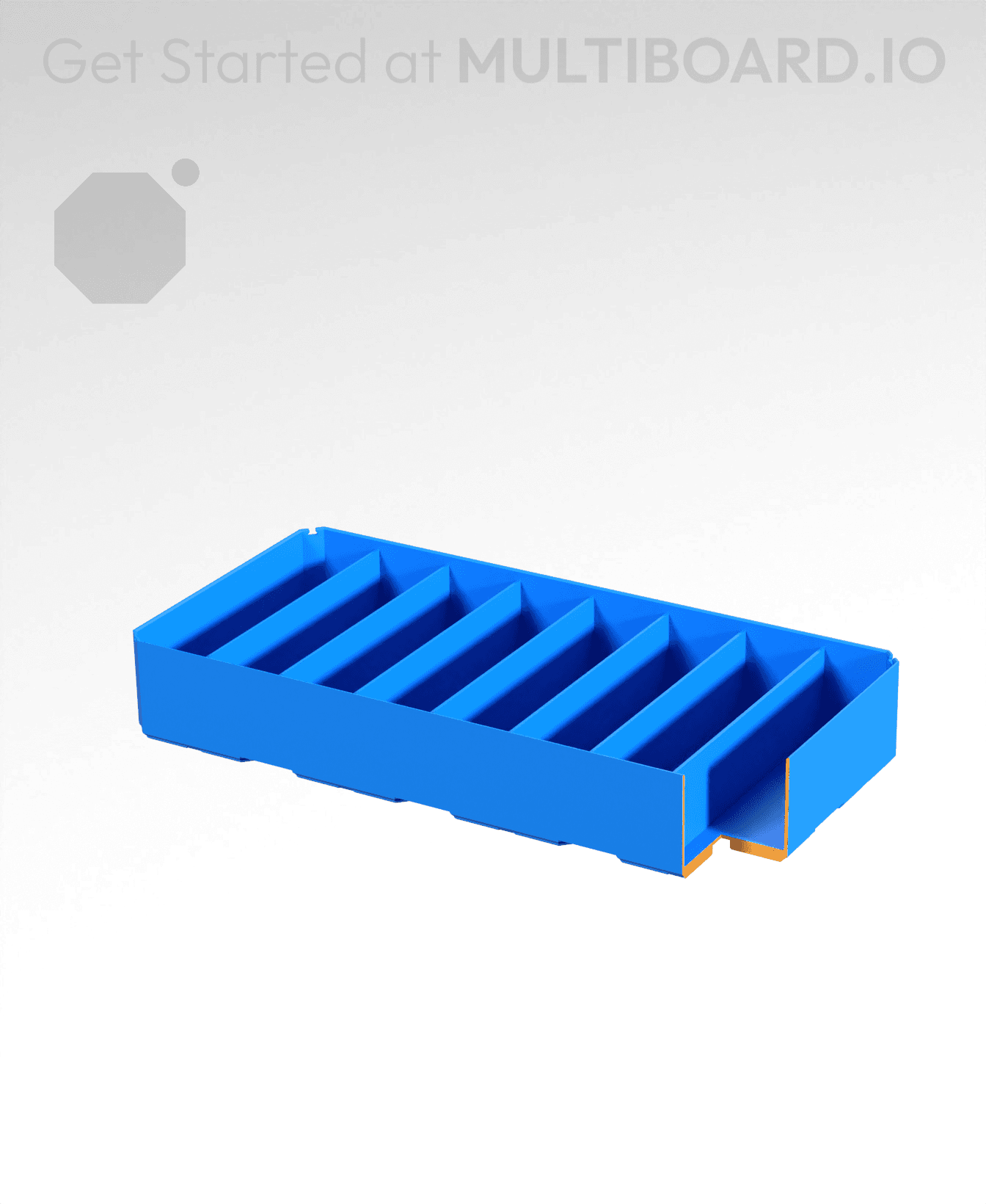 4x2x0.75 - Double Divided Bin - Multibin Insert 3d model