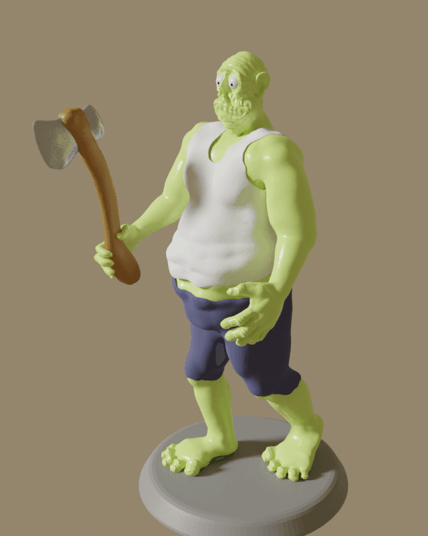 Deranged Axe Murderer Miniature Sculpture for TTRPG or Halloween Decoration 3d model