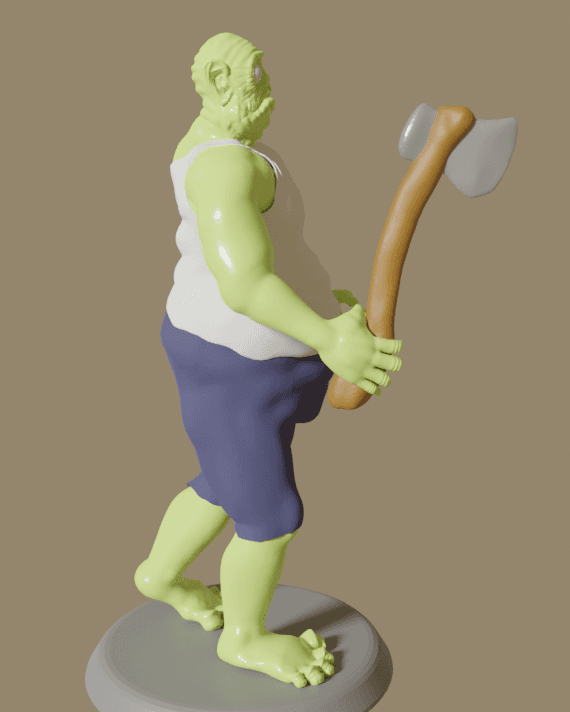 Deranged Axe Murderer Miniature Sculpture for TTRPG or Halloween Decoration 3d model