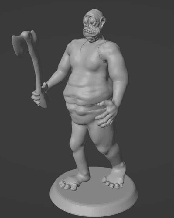 Deranged Axe Murderer Miniature Sculpture for TTRPG or Halloween Decoration 3d model