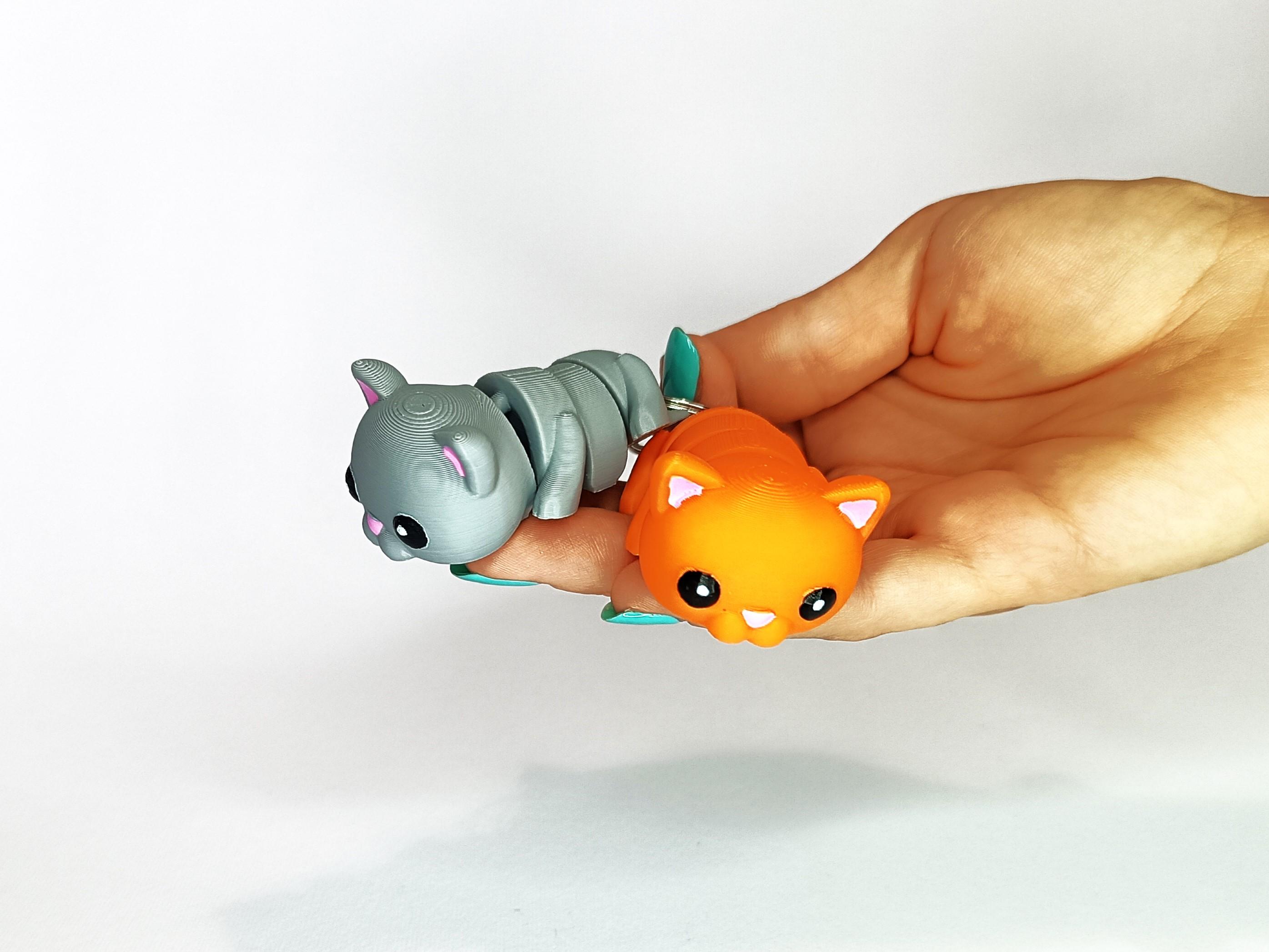 Cute Flexi Pets Cat (Keychain & Magnet) 3d model