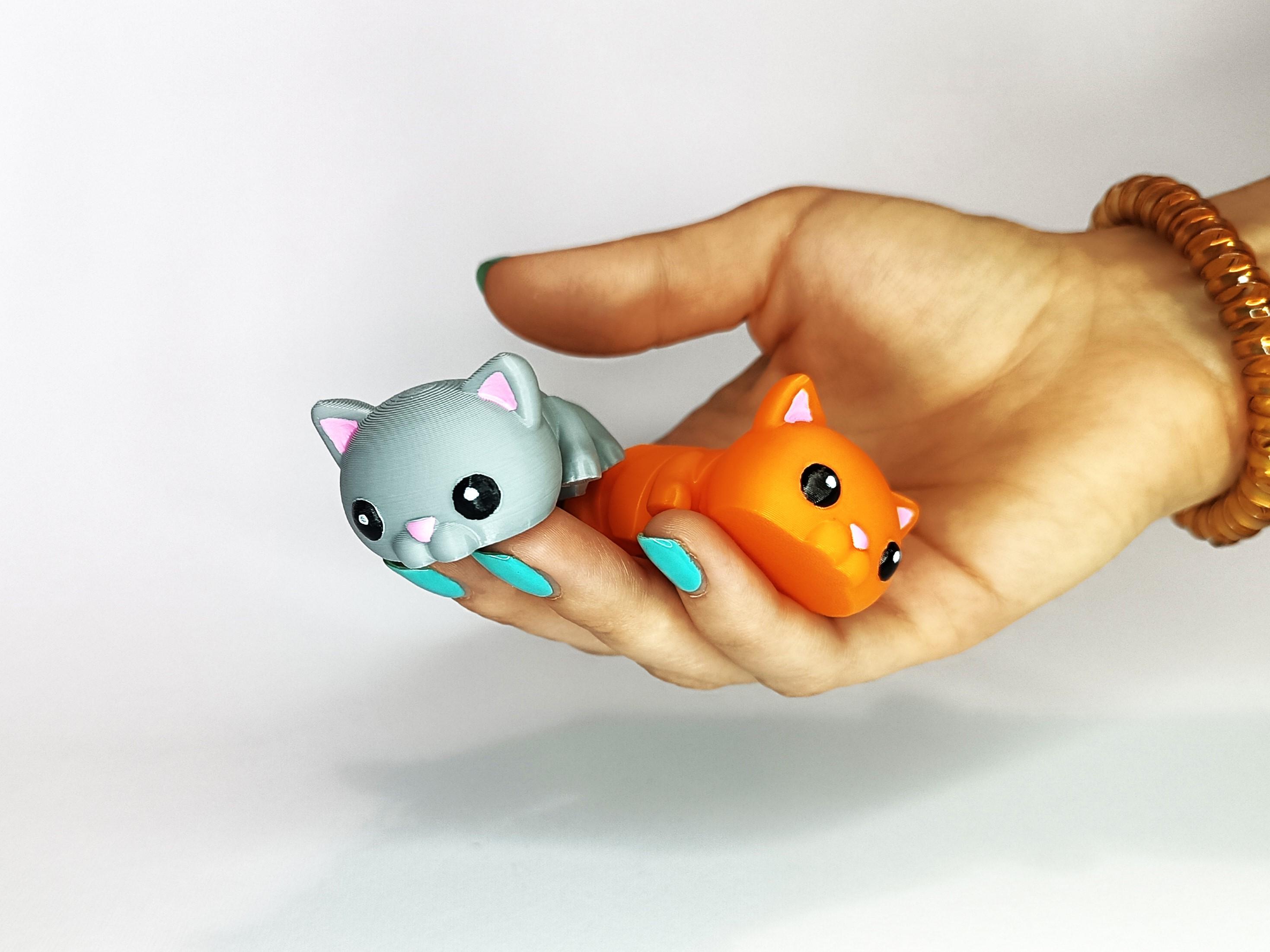 Cute Flexi Pets Cat (Keychain & Magnet) 3d model