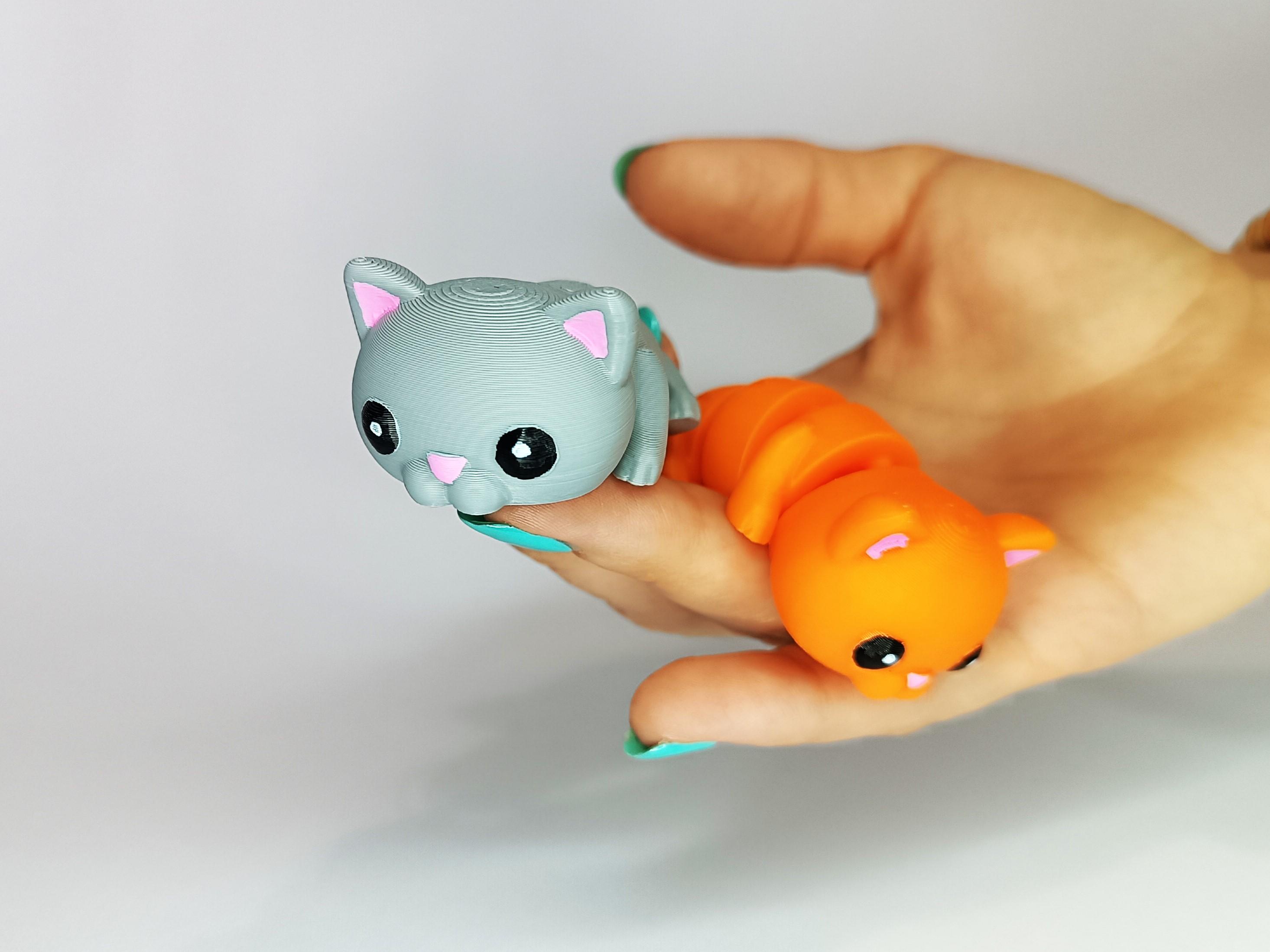 Cute Flexi Pets Cat (Keychain & Magnet) 3d model