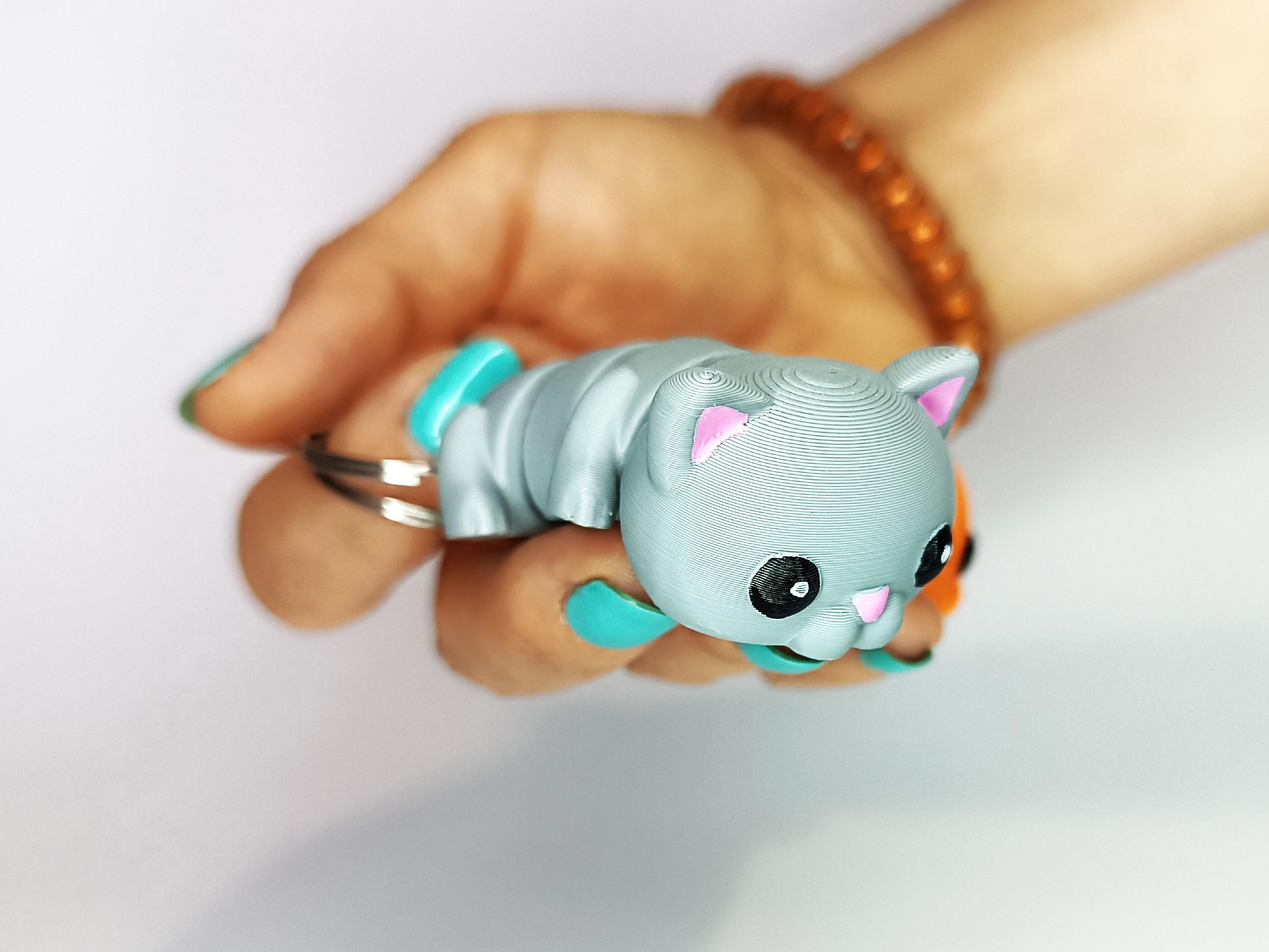 Cute Flexi Pets Cat (Keychain & Magnet) 3d model