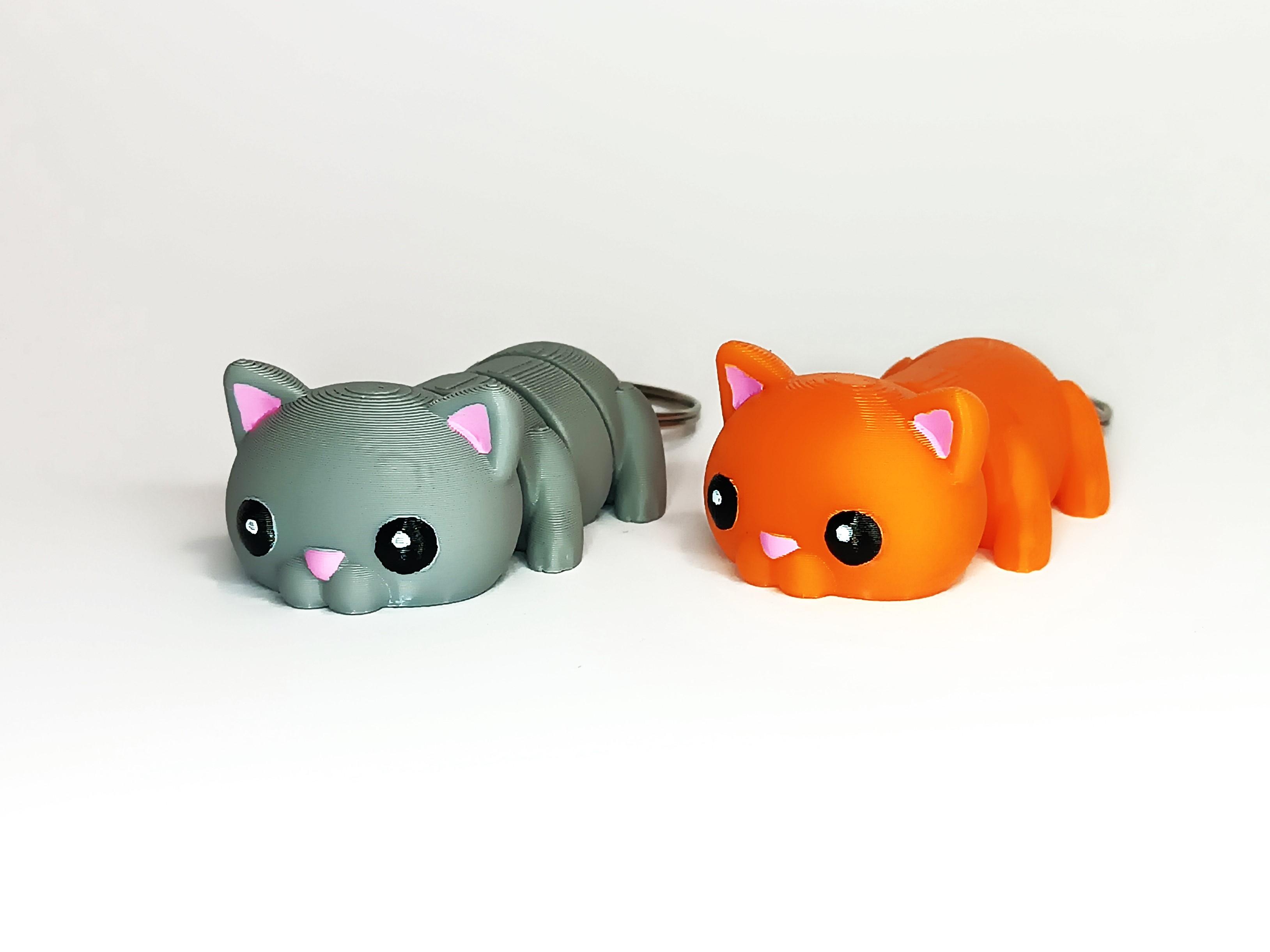 Cute Flexi Pets Cat (Keychain & Magnet) 3d model