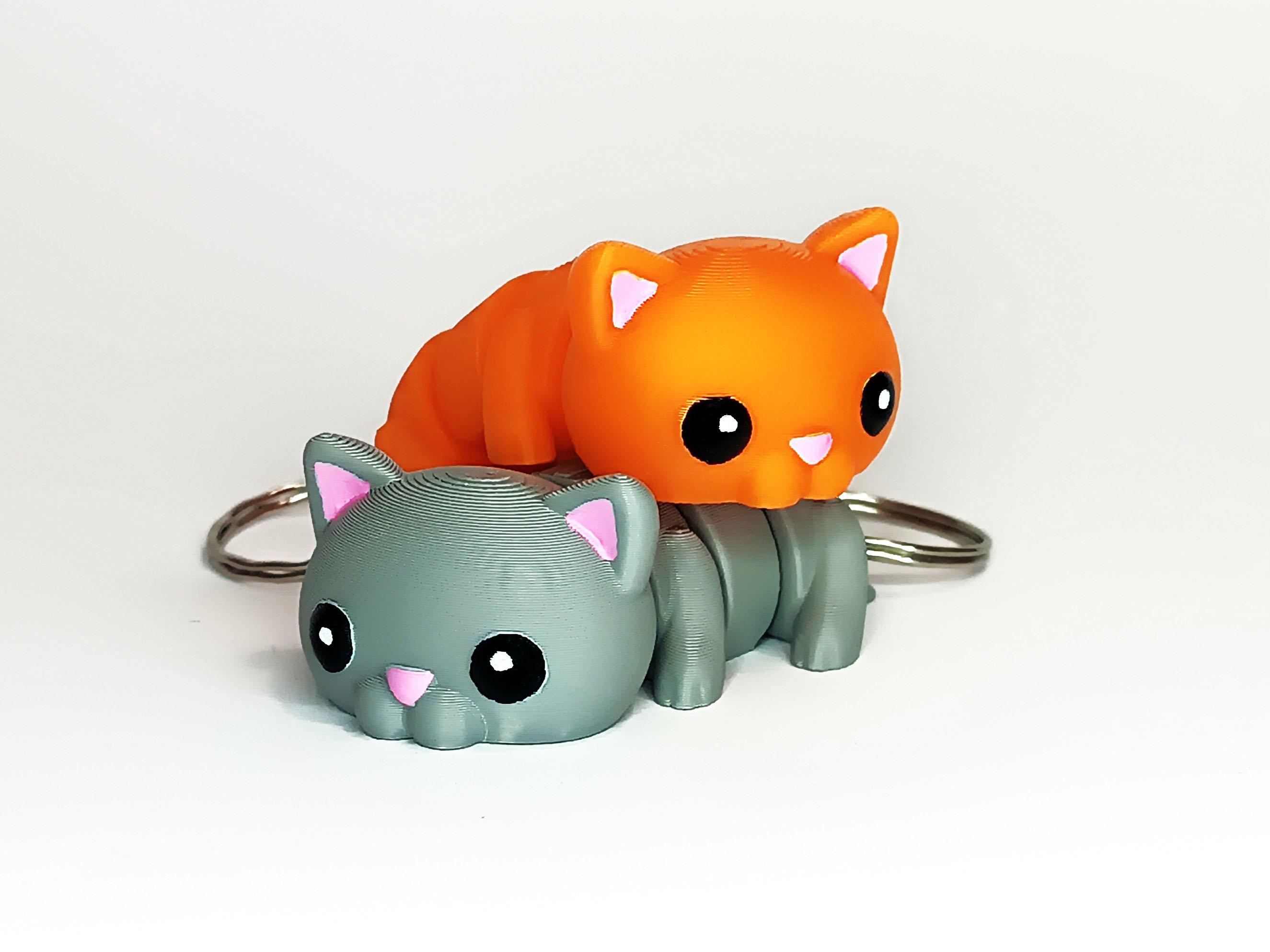 Cute Flexi Pets Cat (Keychain & Magnet) 3d model