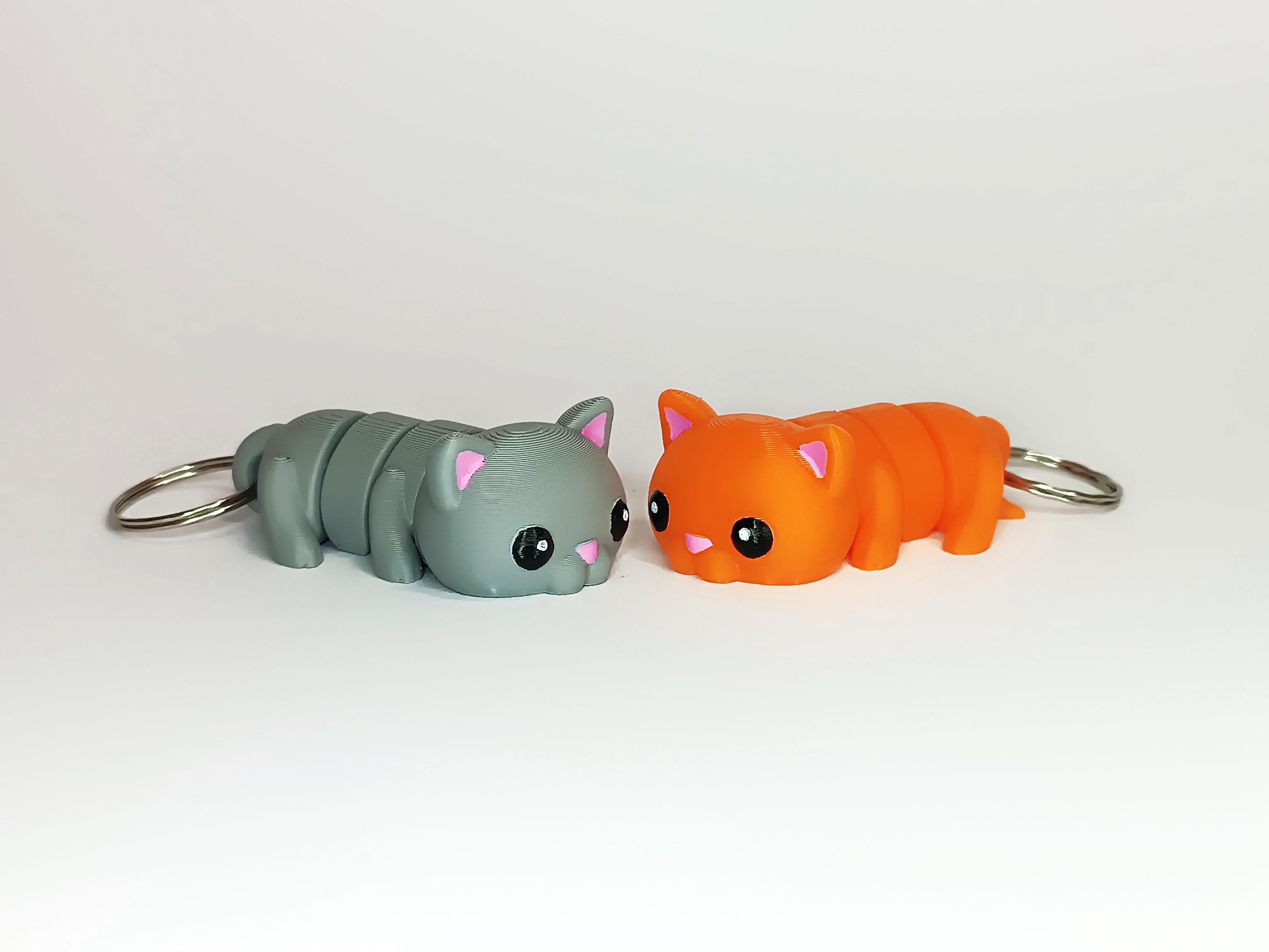 Cute Flexi Pets Cat (Keychain & Magnet) 3d model