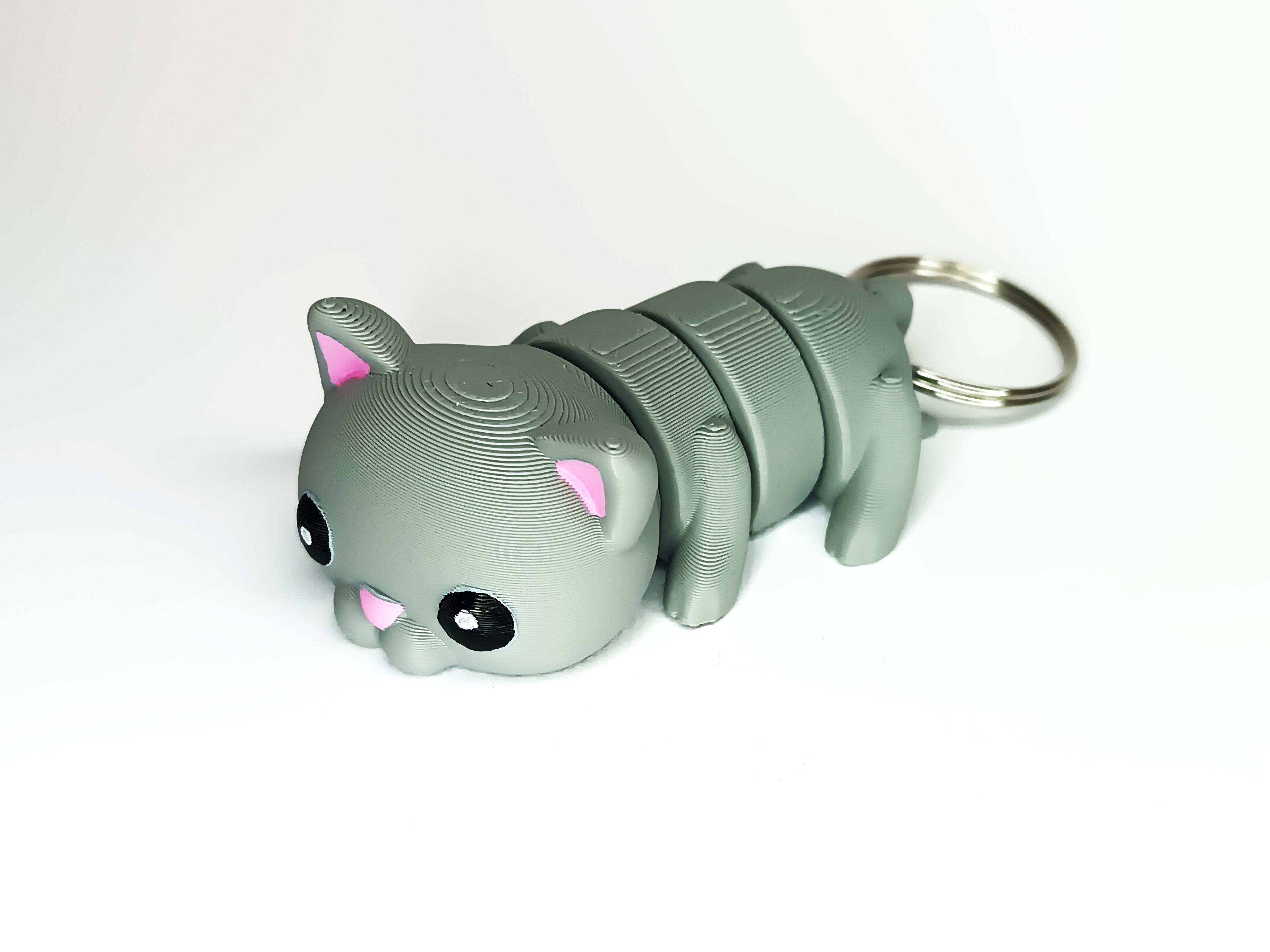 Cute Flexi Pets Cat (Keychain & Magnet) 3d model