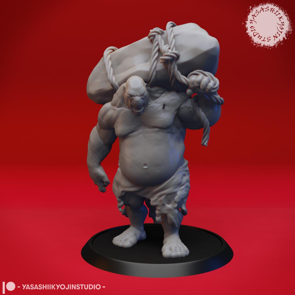 Ogre Warband - Tabletop Miniatures (Pre-Supported) 3d model