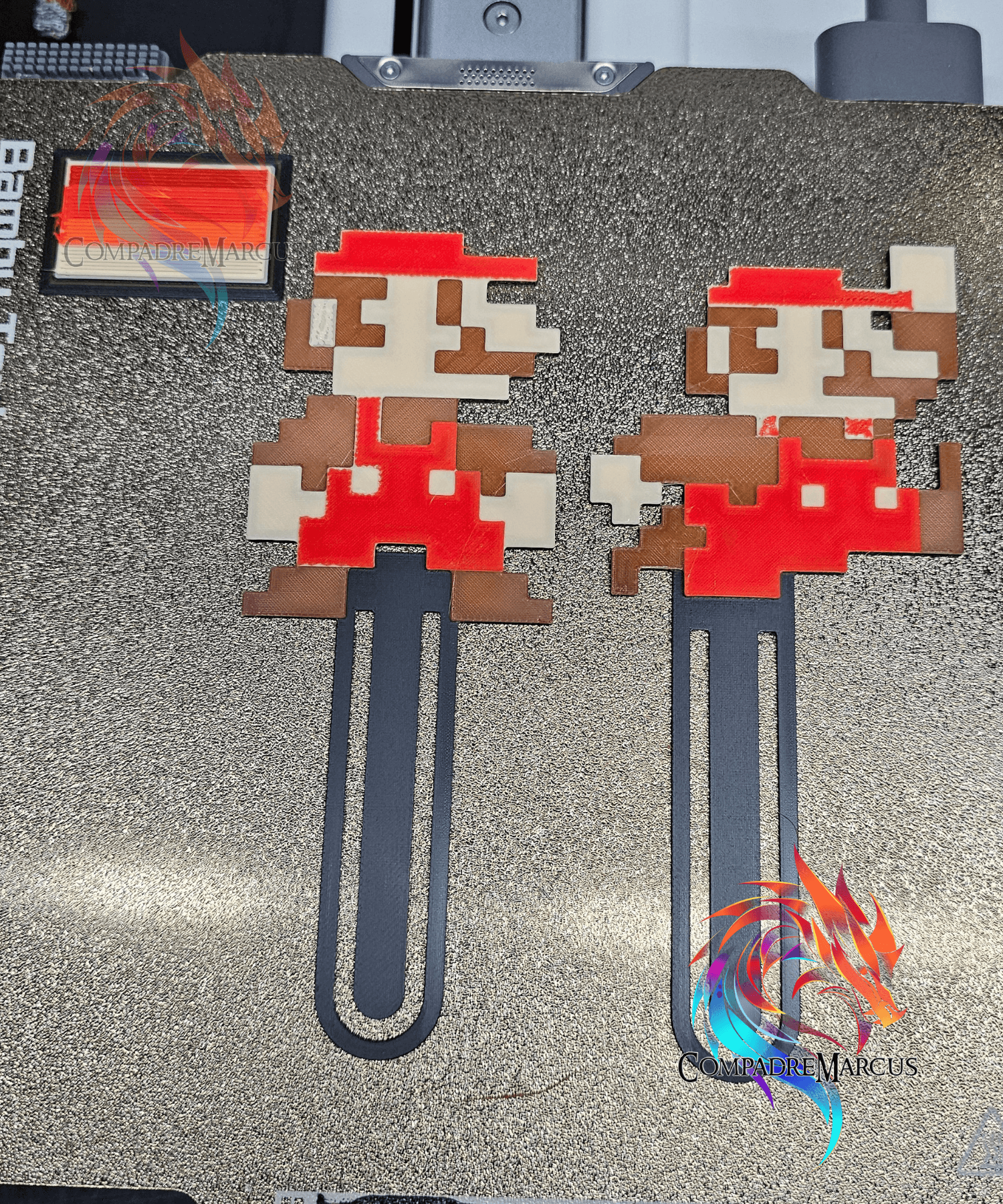 Bookmark Pixel Style Mario Bros / No supports / 3mf included 3d model