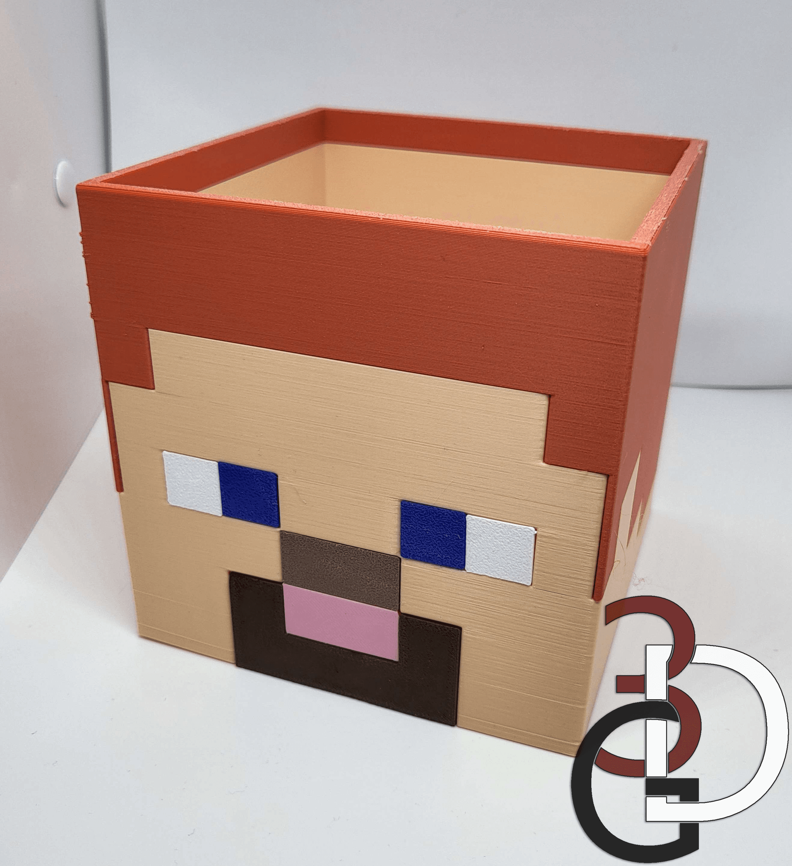 Minecraft Steve piggy bank 3d model