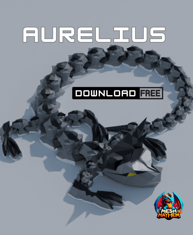 Aurelius Articulated Dragon Mesh Mayhem 3d model