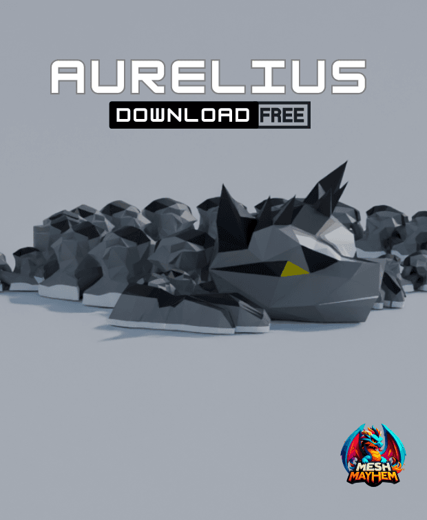 Aurelius Articulated Dragon Mesh Mayhem 3d model