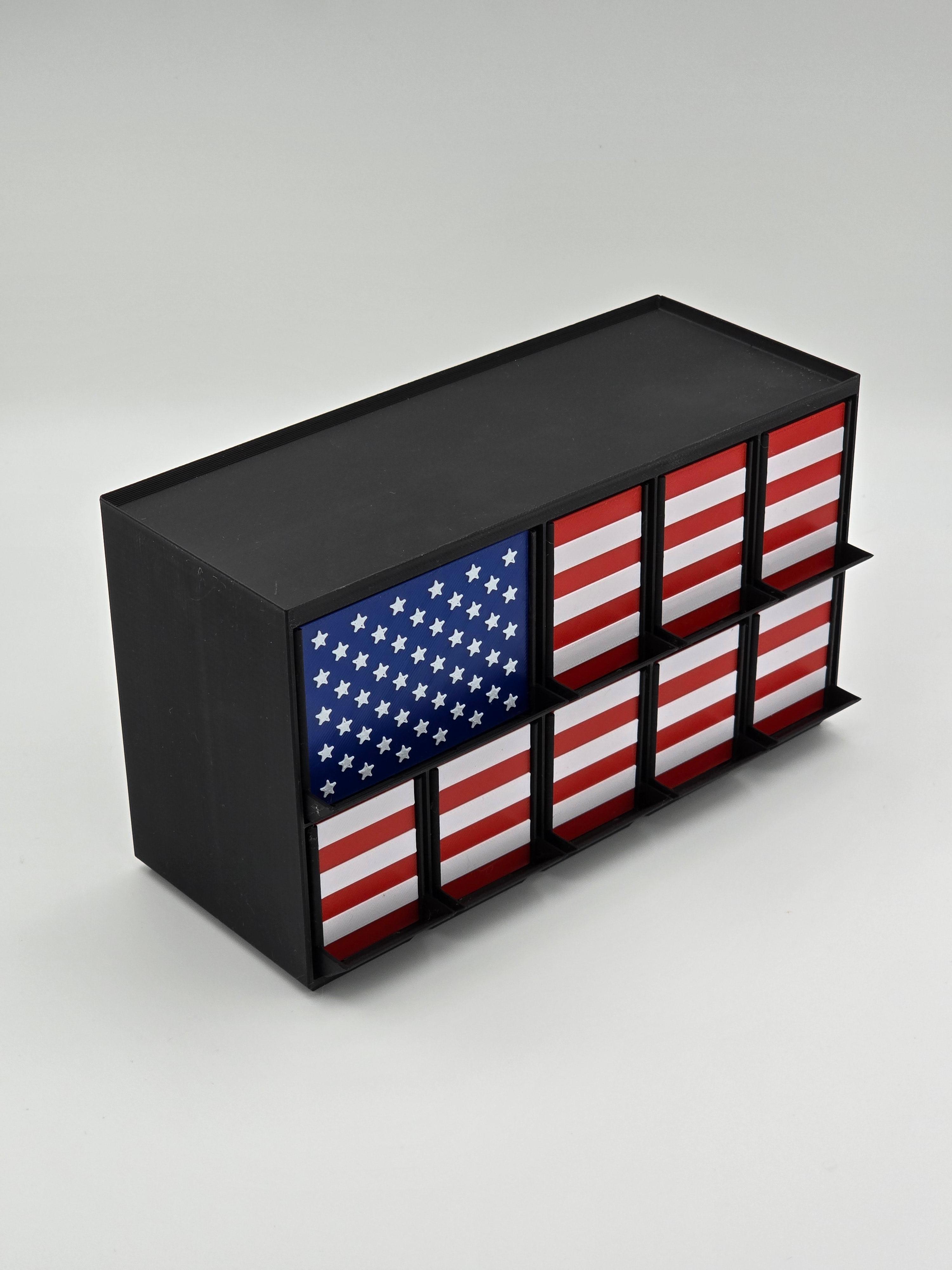 Flagfinity - Screwfinity Unit 2U America Edition - The Gridfinity Storage Unit 3d model