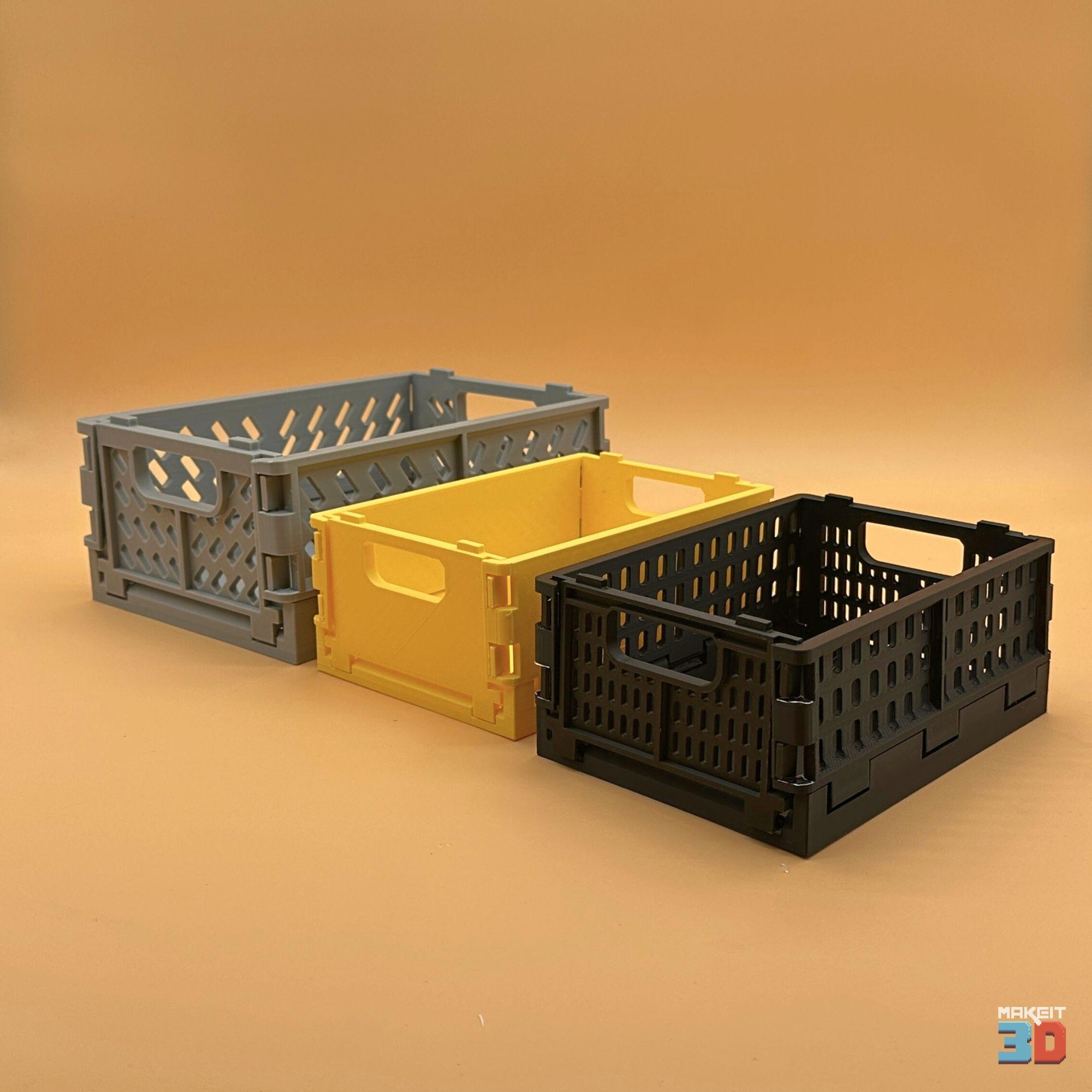 3D Printable Stackable and Foldable Storage Crate 3d model