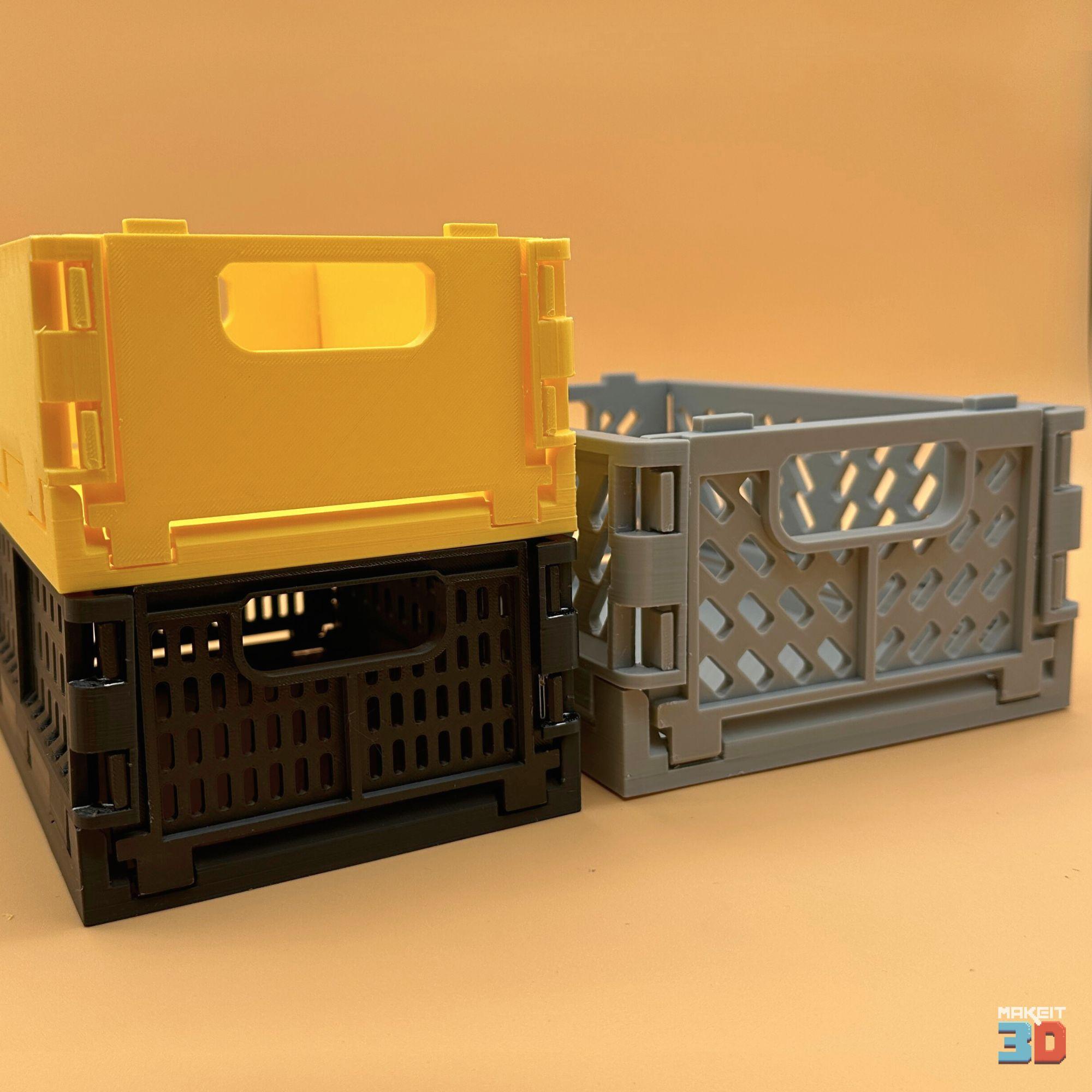 3D Printable Stackable and Foldable Storage Crate 3d model