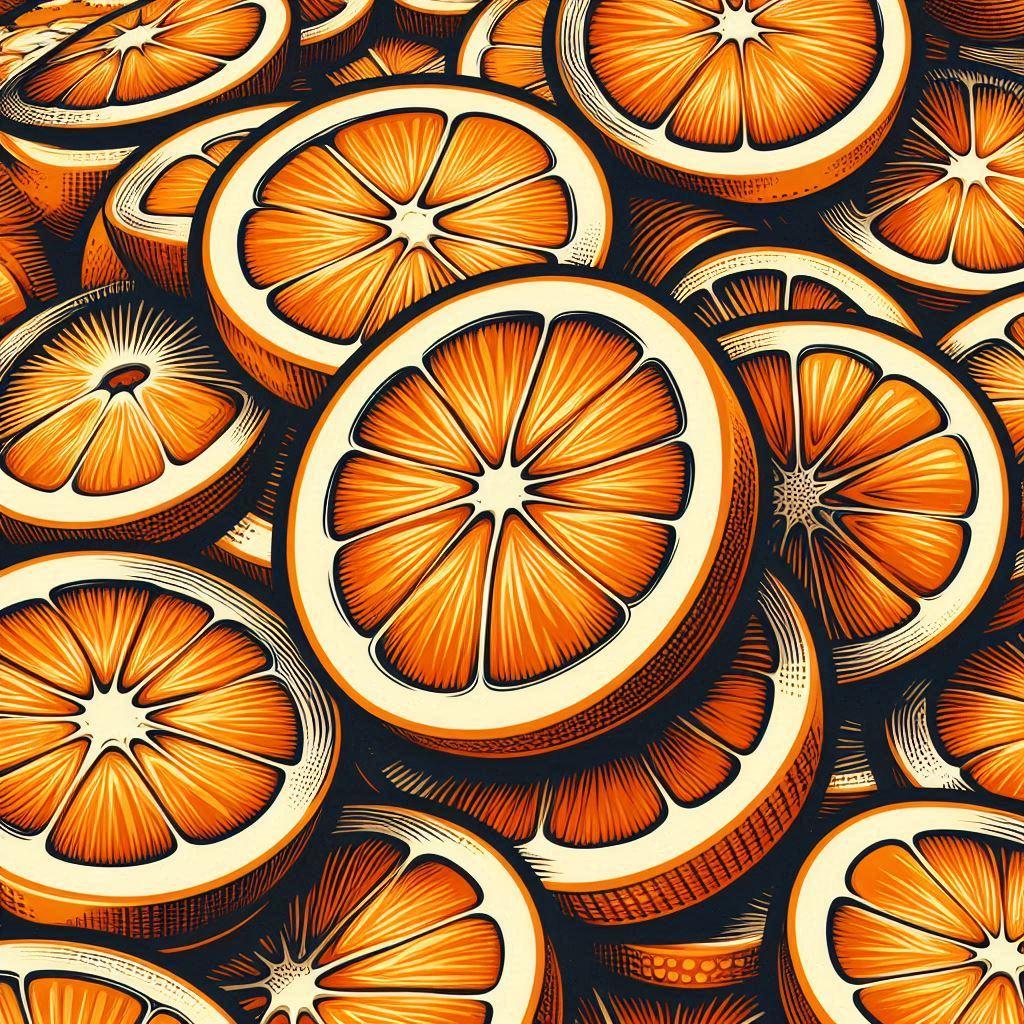 Oranges Fruit Woodblock Print Art Poster (HueForge) 3d model