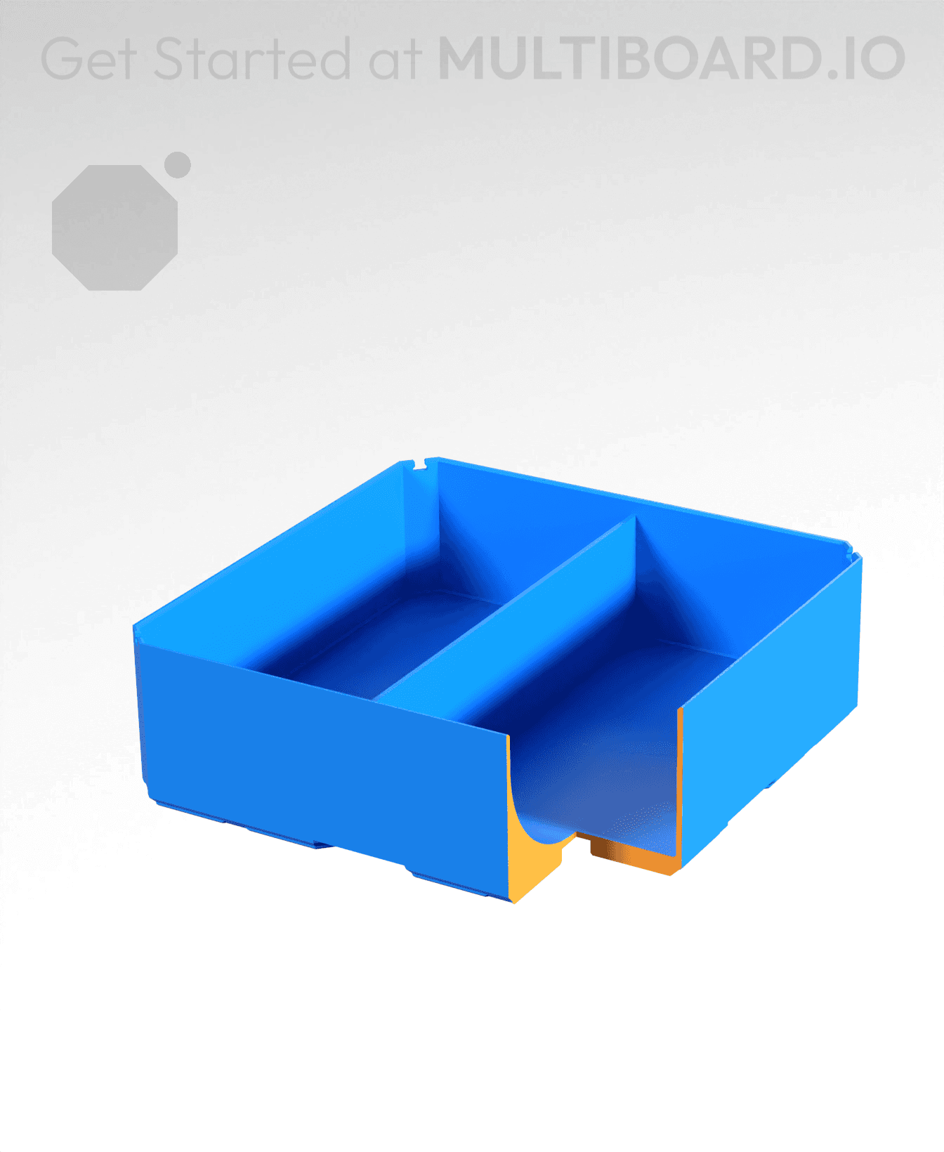 2x2x0.75 - Curved - Divided Bin - Multibin Insert 3d model