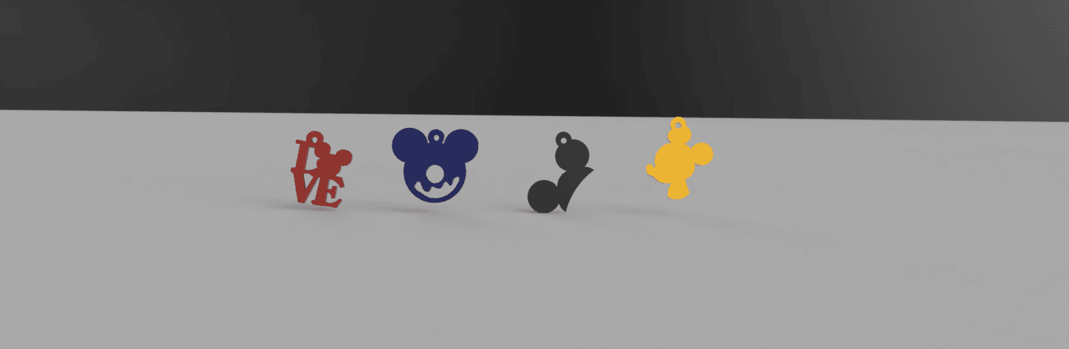 Mickey keychainx4.stl 3d model