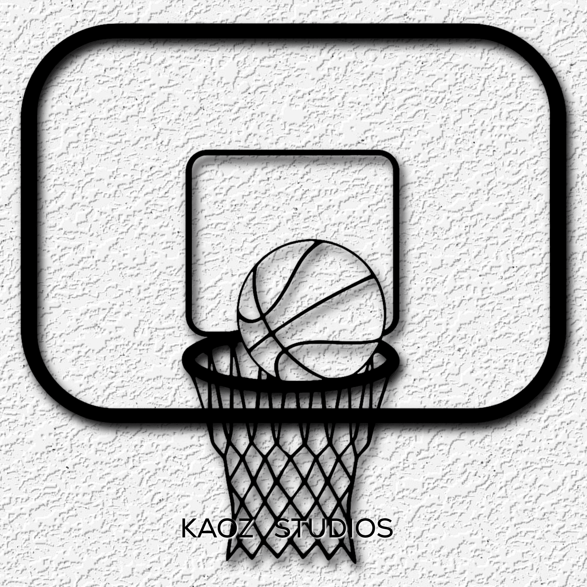 basket ball wall art sports wall decor hoop decoration 3d model