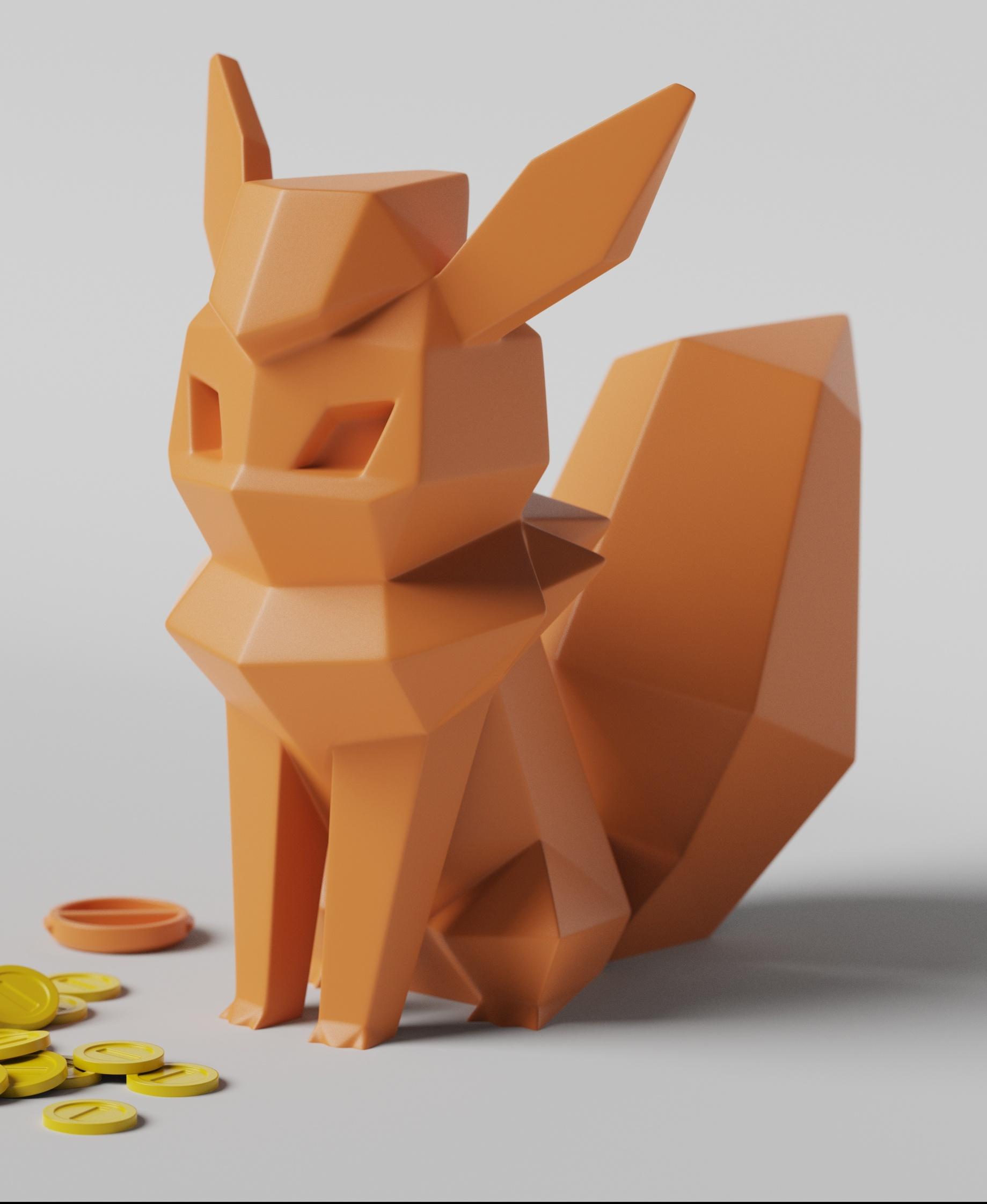 Low-poly Flareon - Piggy Bank 3d model