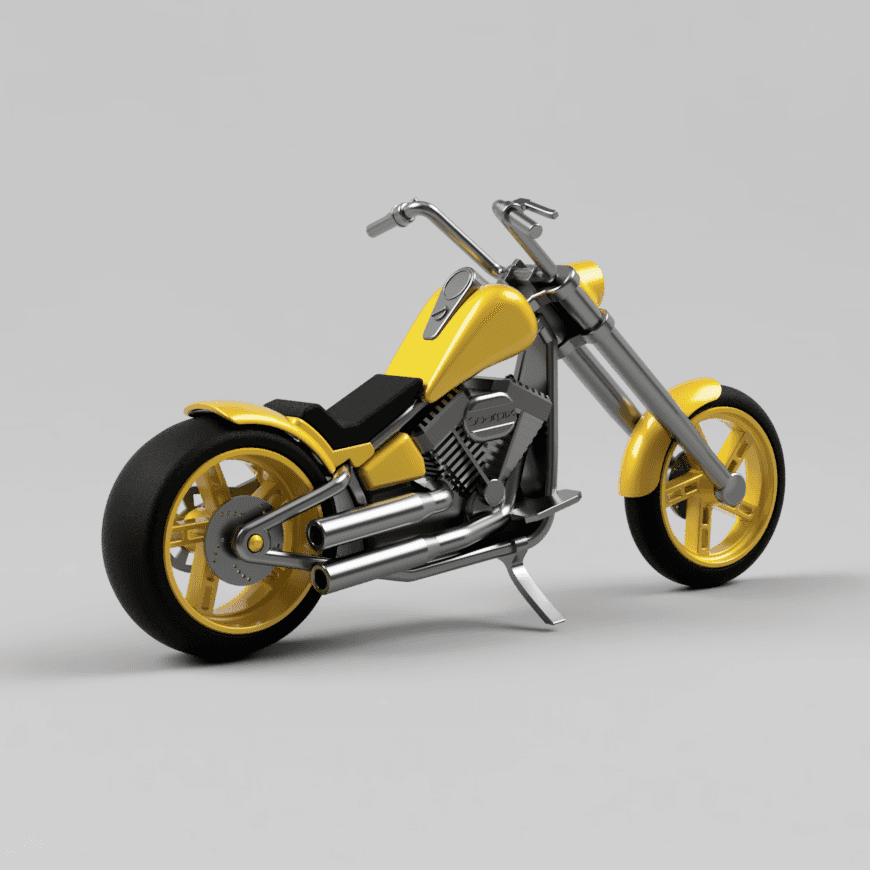 HD CHOPPER - MOTORCYKLE 3d model