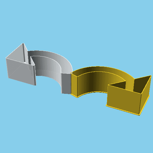 Arrow Right Turn, nestable box (v1) 3d model