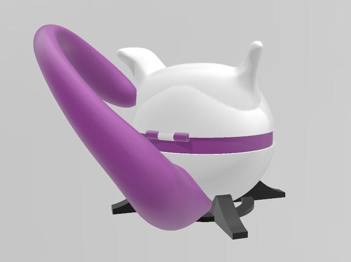 MewtBall Mewtwo Themed Opening Pokeball - Fan Art 3d model