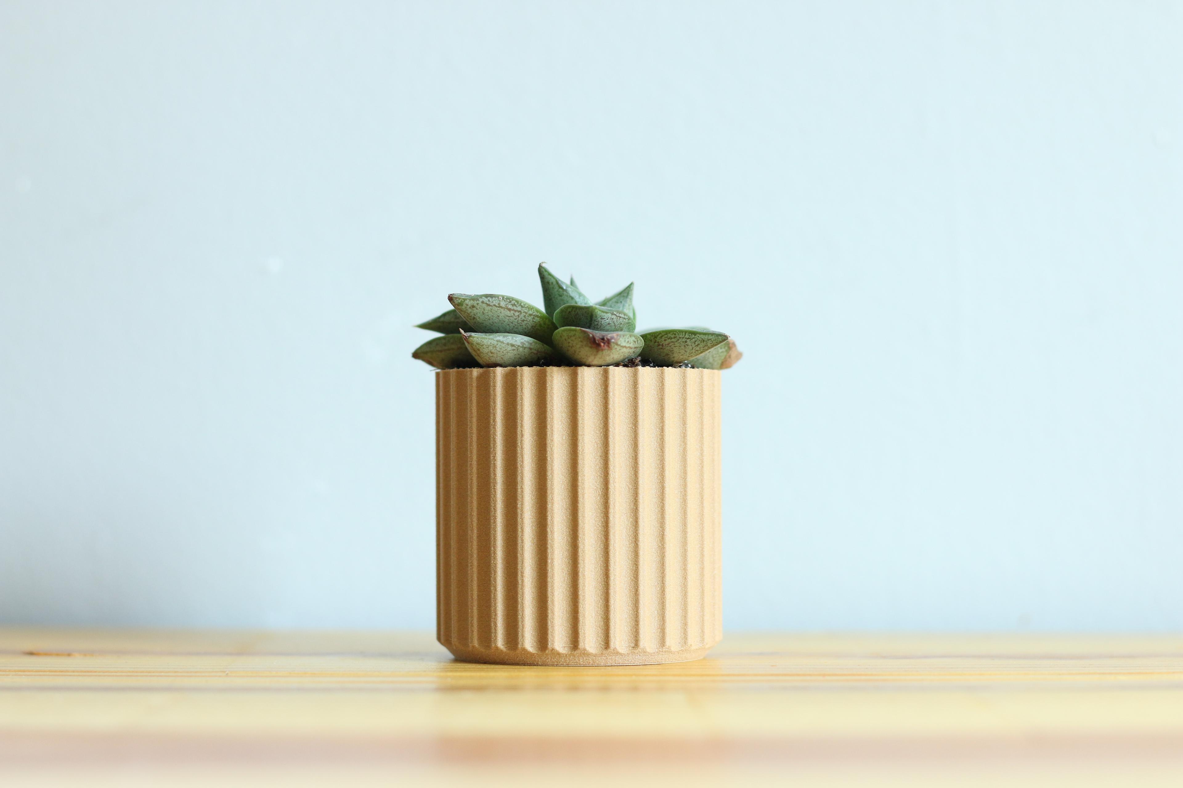 MINIMAL PLANT POT READY TO BE PRINTED IN WOOD PLA | COLUMNS 3d model